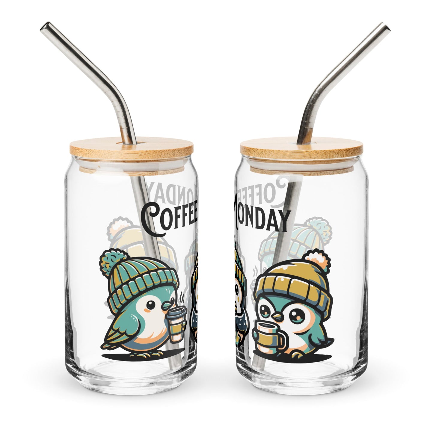 Coffee Monday (Green) Can - Shaped Glass - Can - Shaped Glass - Discovery Co.