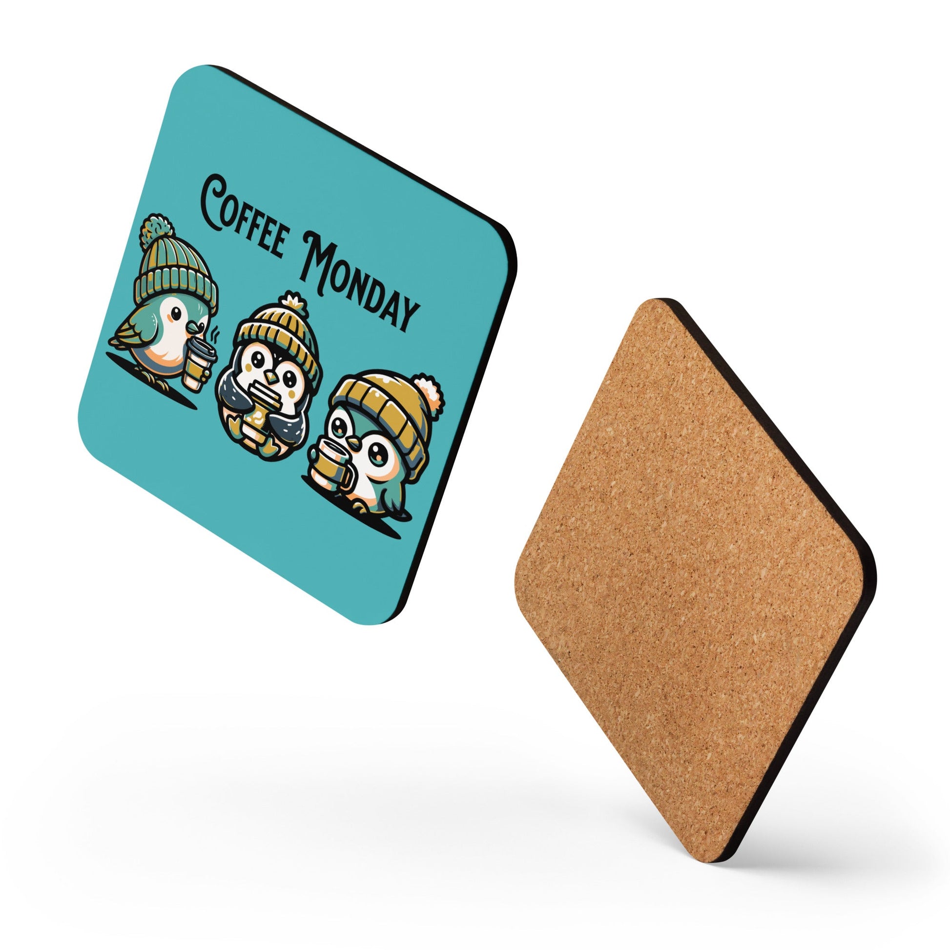 Coffee Monday (Green) Cork - Back Coaster - Coasters - Discovery Co.