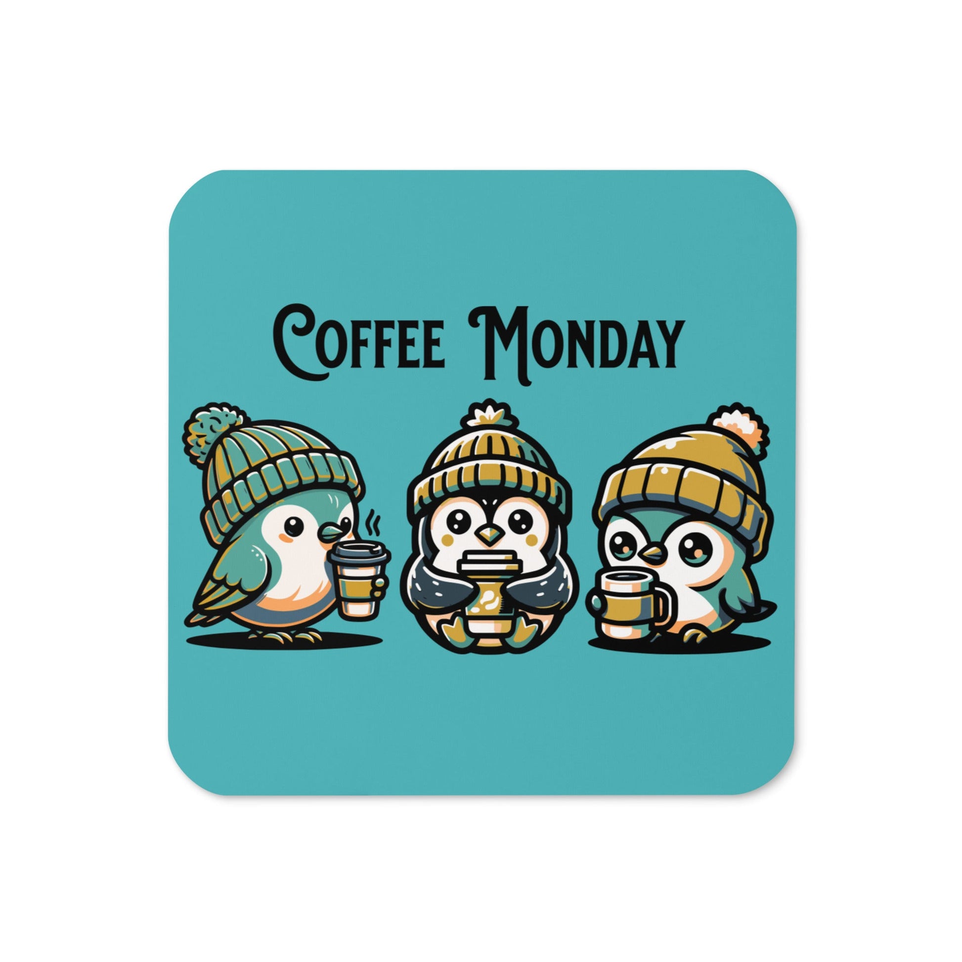 Coffee Monday (Green) Cork - Back Coaster - Coasters - Discovery Co.