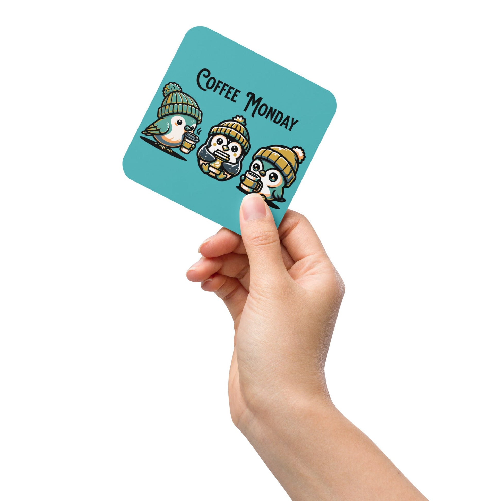 Coffee Monday (Green) Cork - Back Coaster - Coasters - Discovery Co.