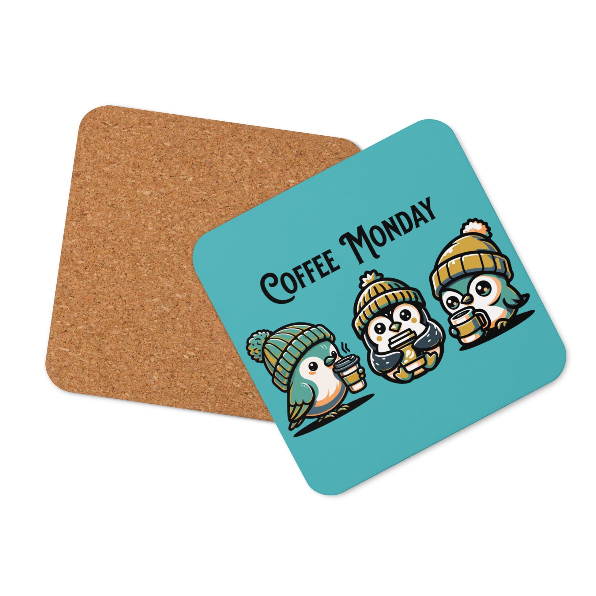 Coffee Monday (Green) Cork - Back Coaster - Coasters - Discovery Co.