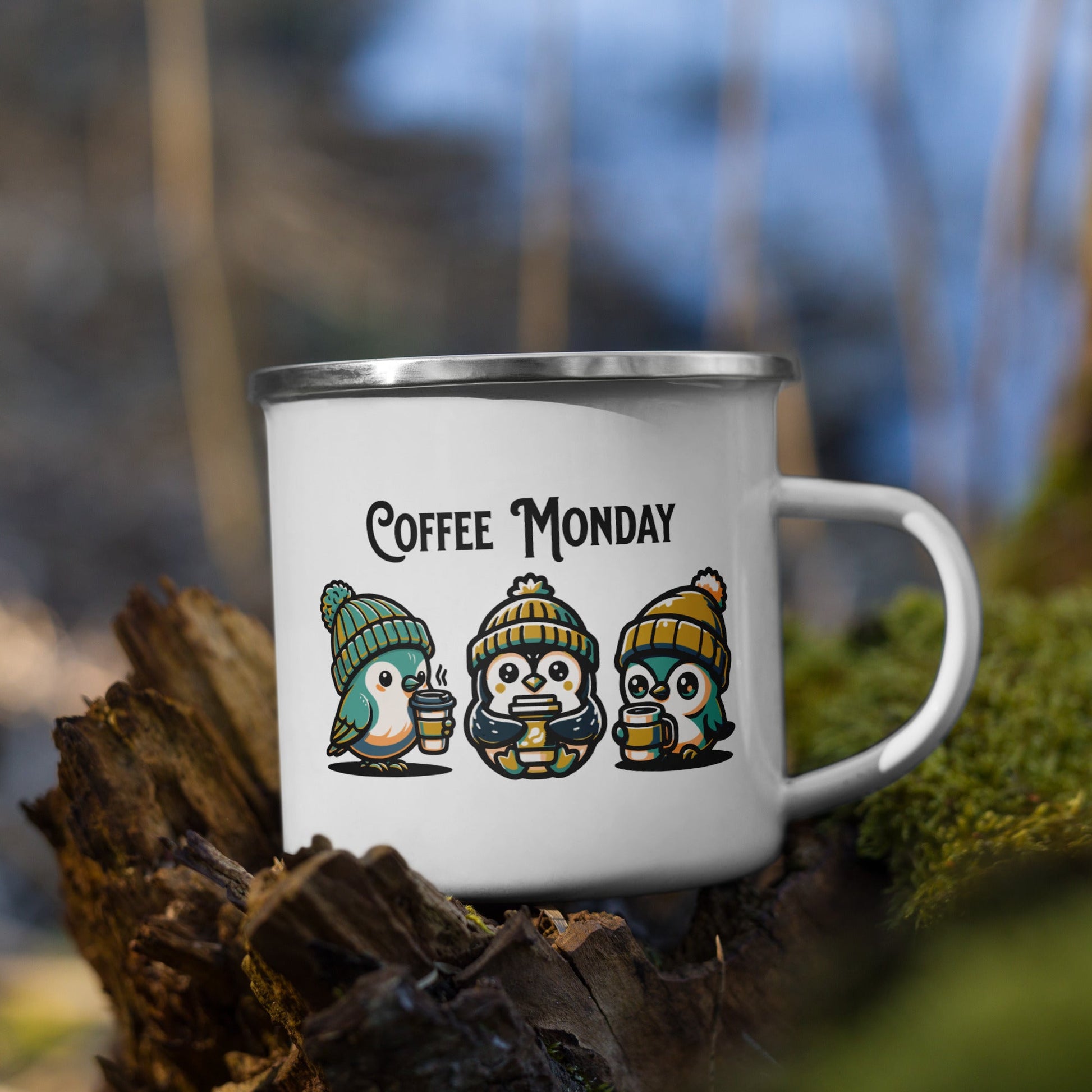 Coffee Monday (Green) Enamel Mug - Mugs - Discovery Co.