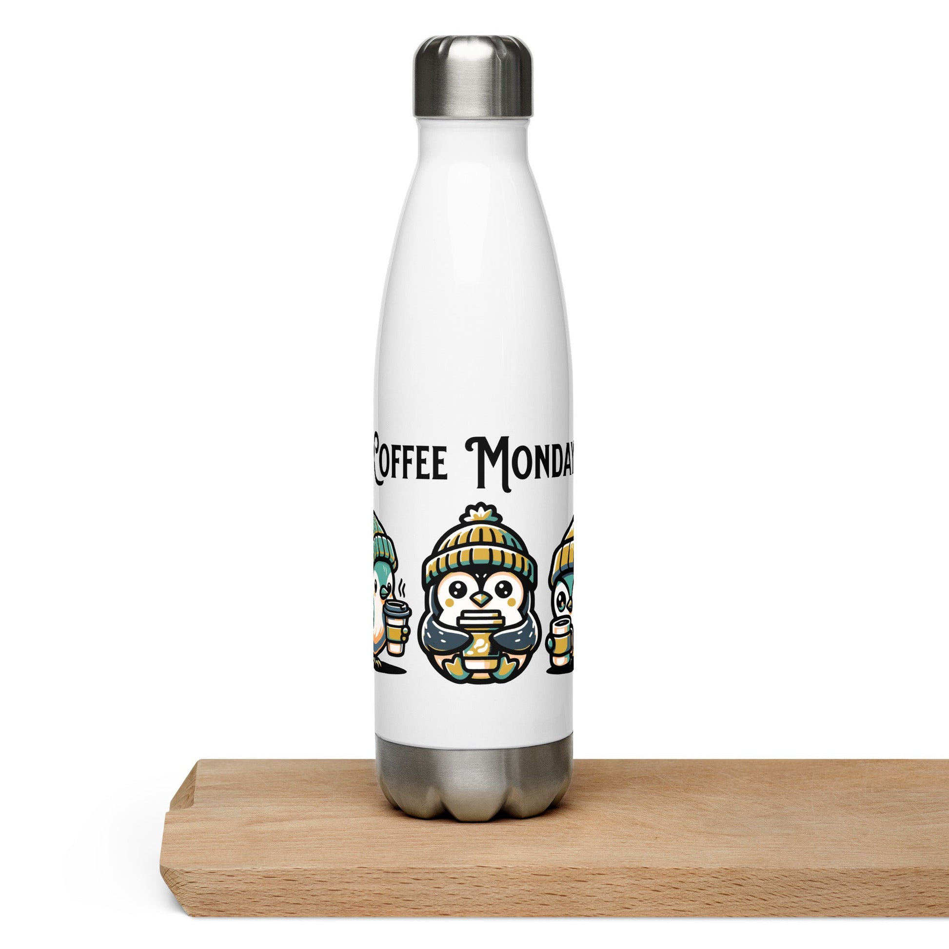 Coffee Monday (Green) Stainless Steel Water Bottle - Stainless Steel Water Bottle - Discovery Co.