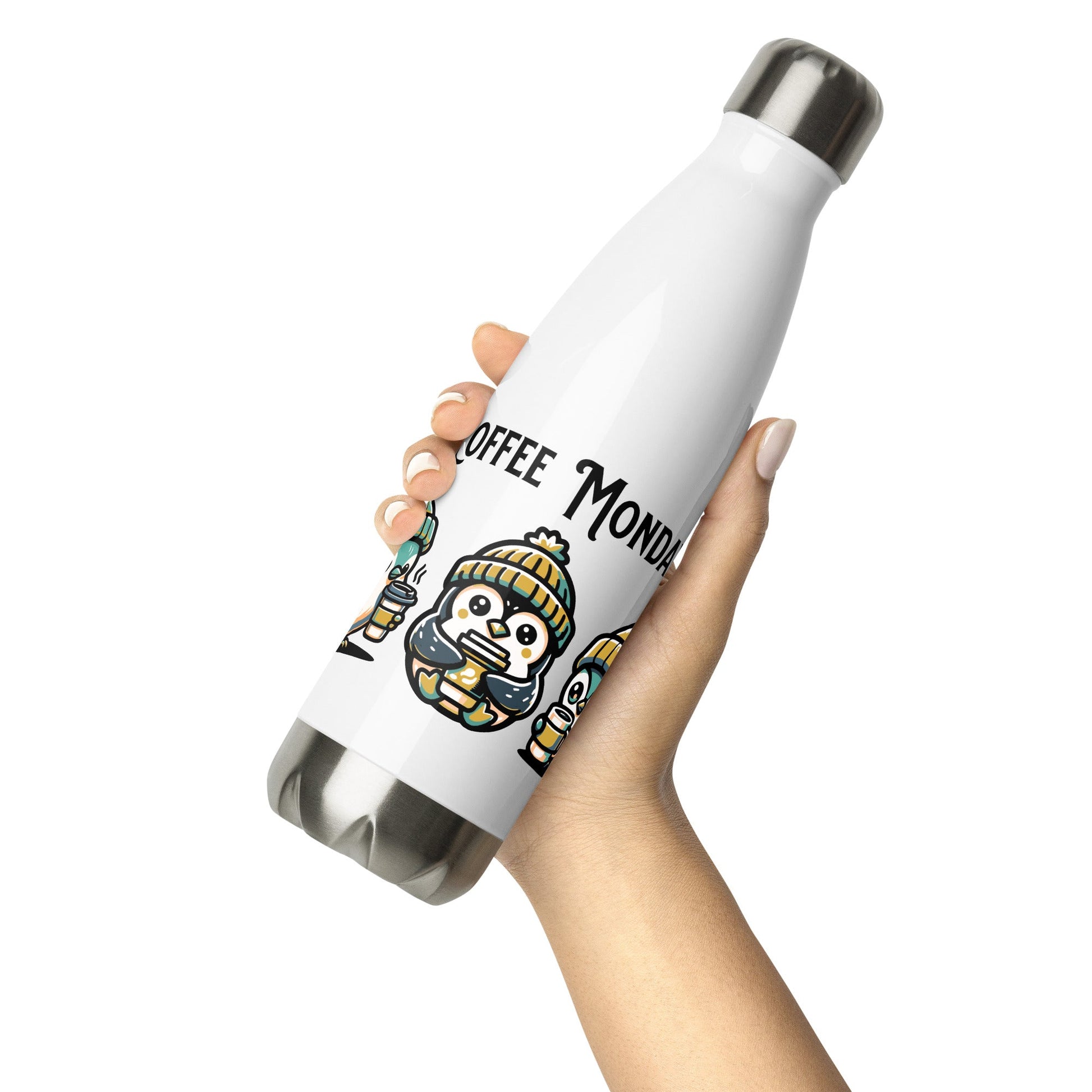 Coffee Monday (Green) Stainless Steel Water Bottle - Stainless Steel Water Bottle - Discovery Co.