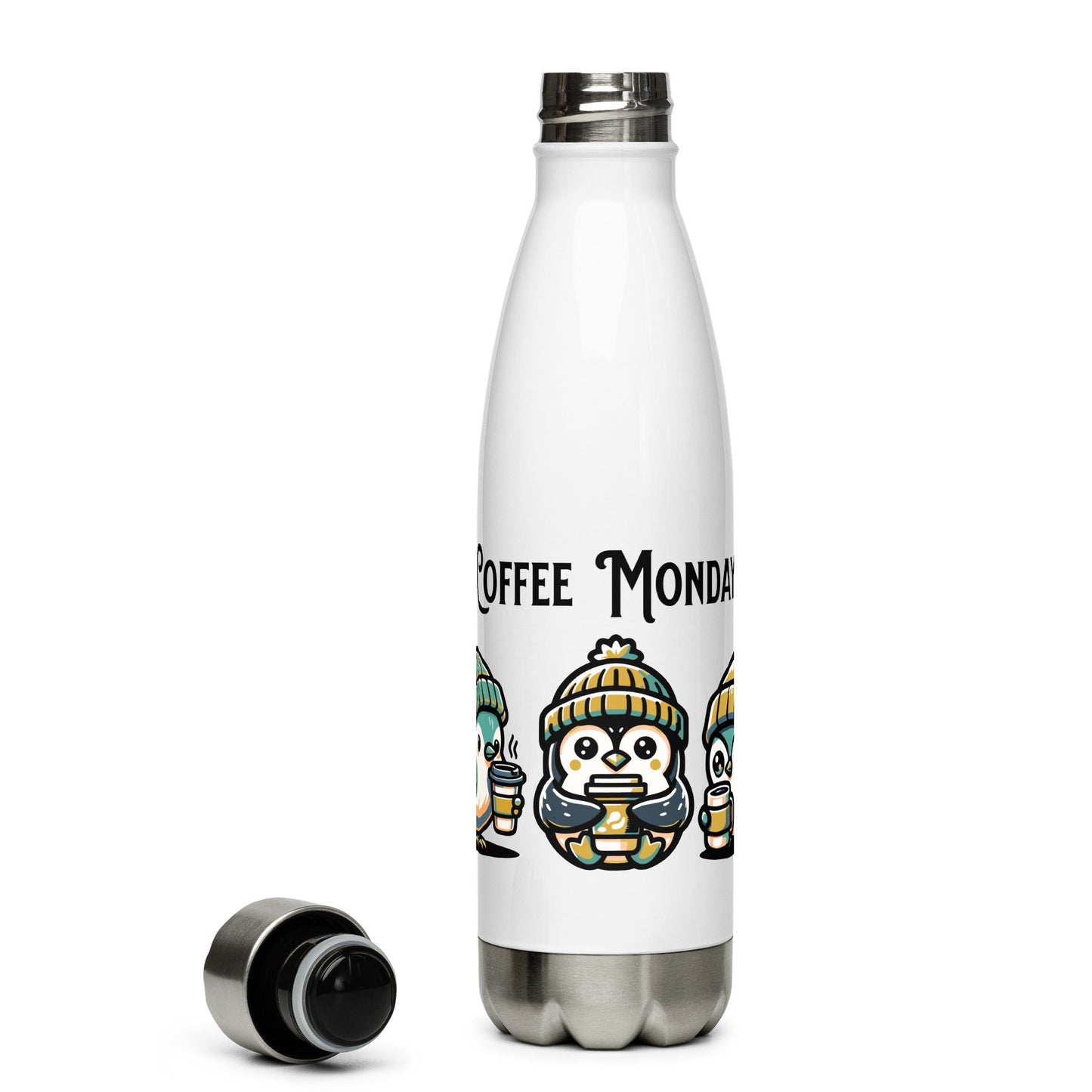 Coffee Monday (Green) Stainless Steel Water Bottle - Stainless Steel Water Bottle - Discovery Co.
