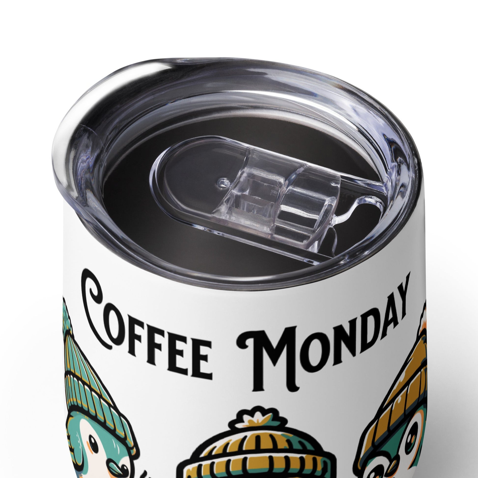Coffee Monday (Green) Stainless Steel Wine Tumbler - Steel Tumbler - Discovery Co.