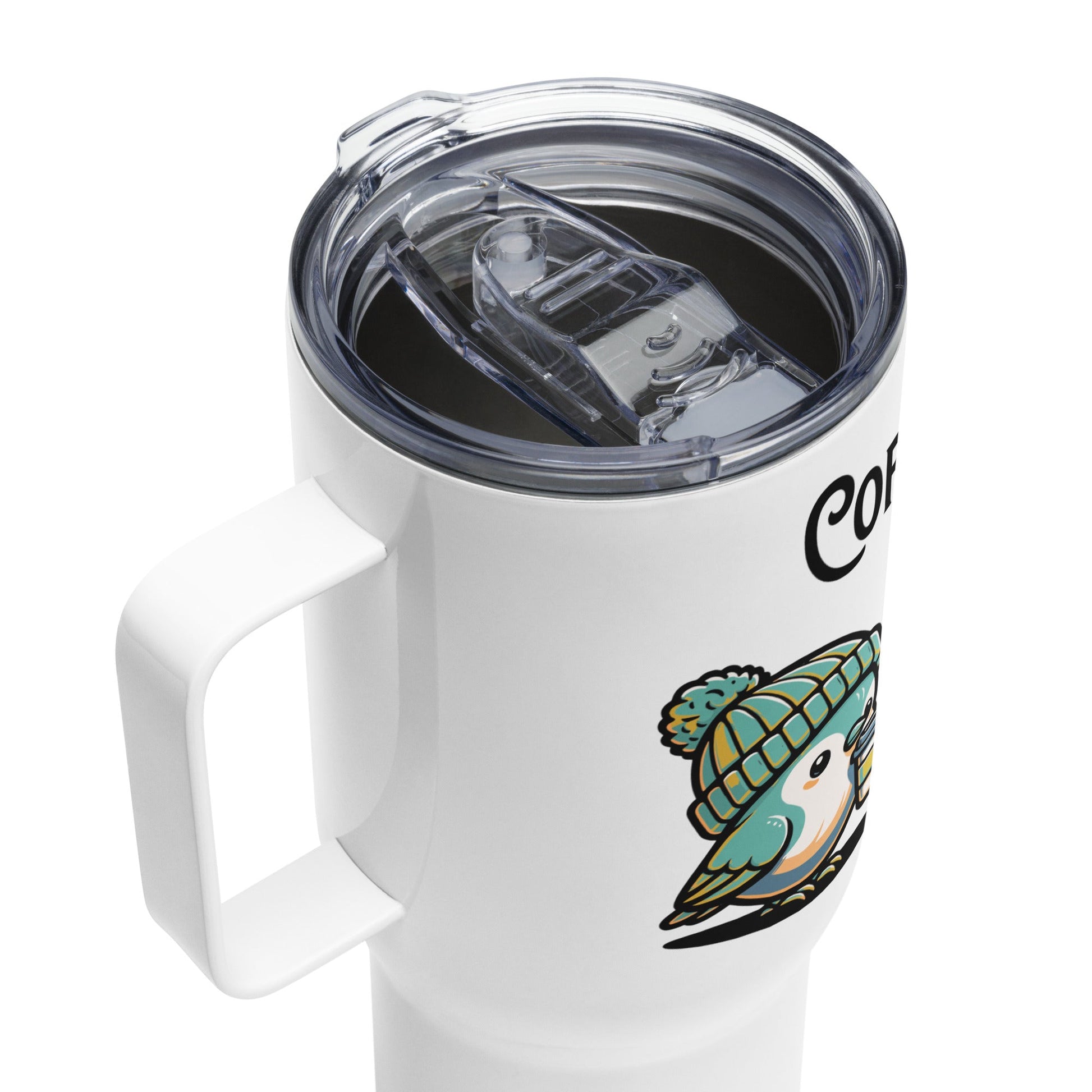 Coffee Monday (Green) Travel Mug With Handle (25 oz and 40 oz) - Travel Mug - Discovery Co.