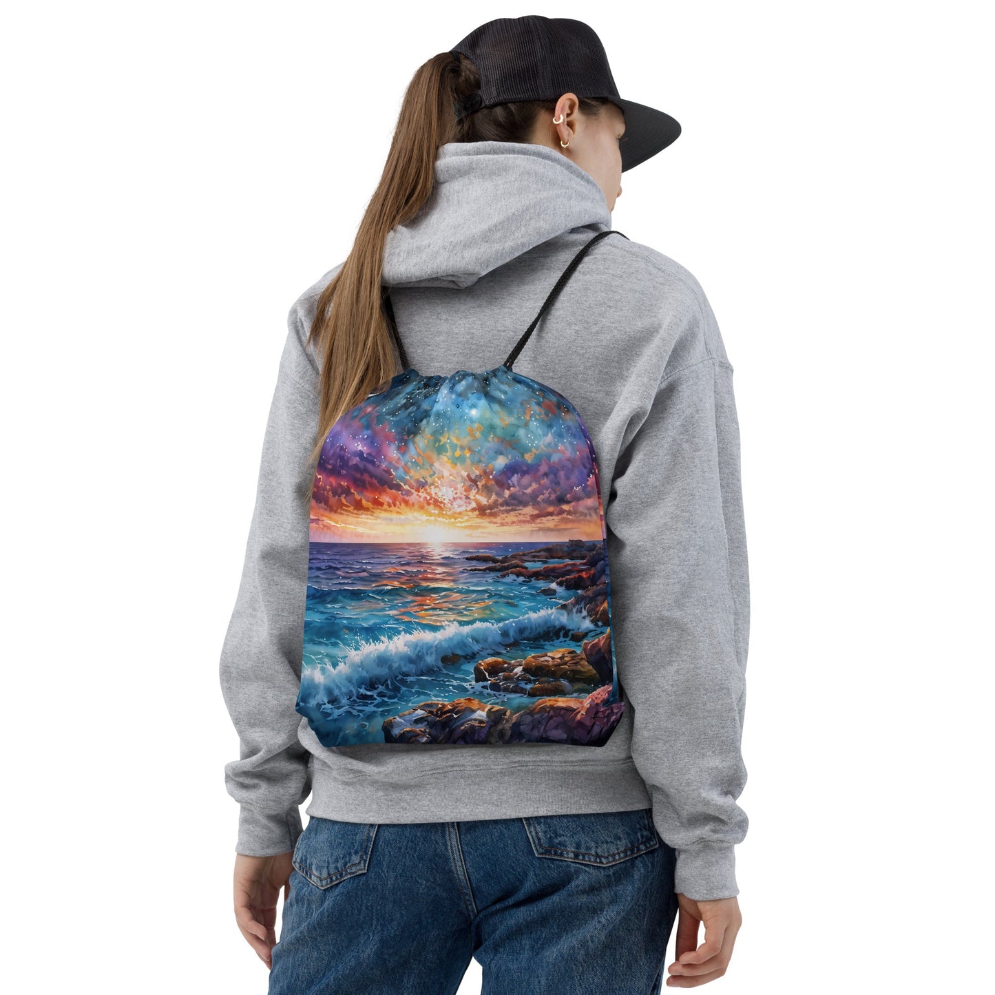 Colorful Sea Drawstring Bag - Drawstring Bag - Discovery Co.