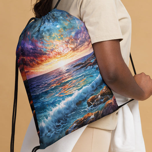 Colorful Sea Drawstring Bag - Drawstring Bag - Discovery Co.