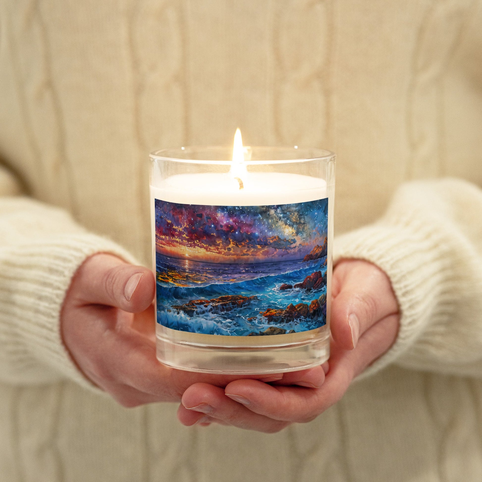 Colorful Sea Glass Jar Soy Wax Candle - Candles - Discovery Co.