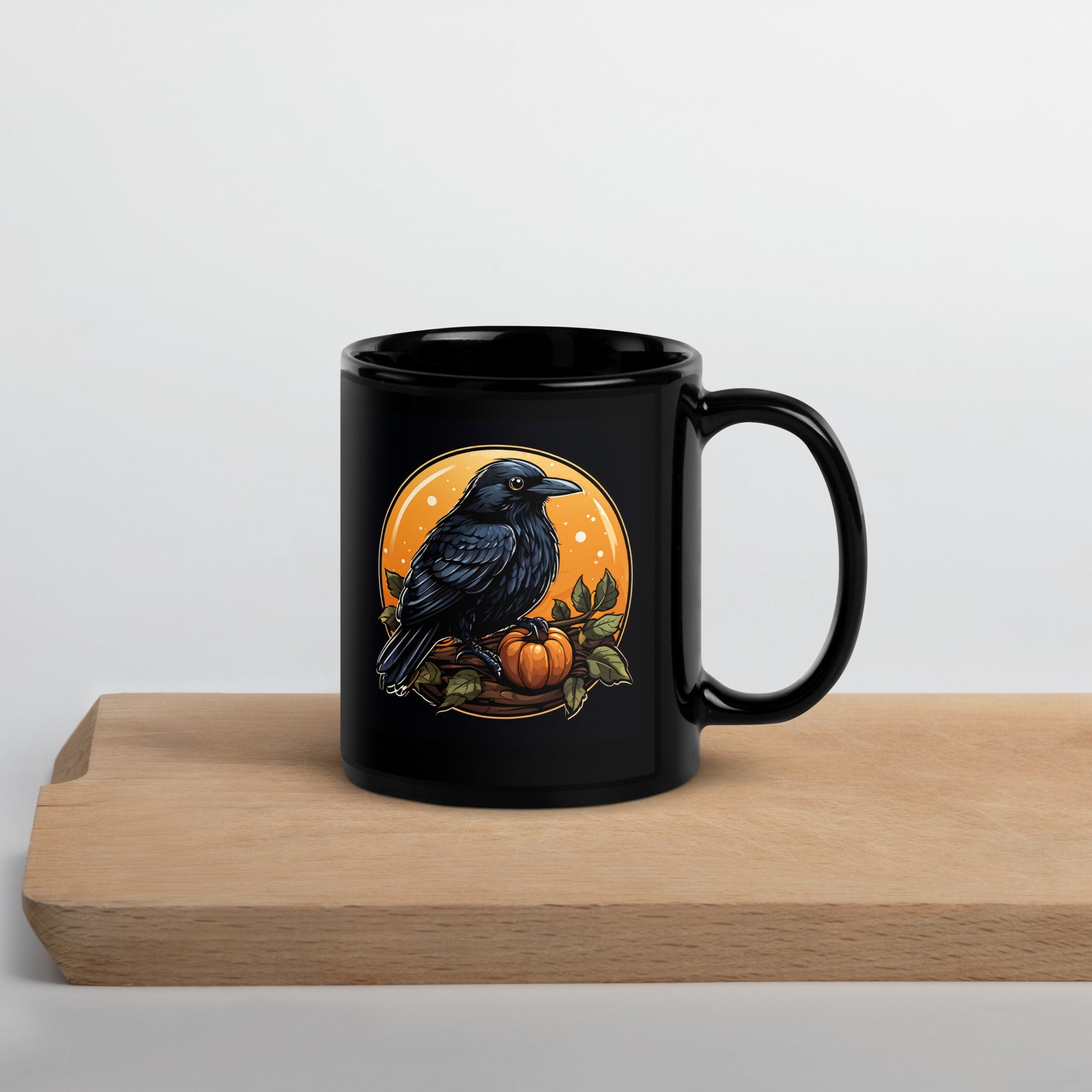 Crow Black Glossy Mug (11 oz, 15 oz) - Mugs - Discovery Co.