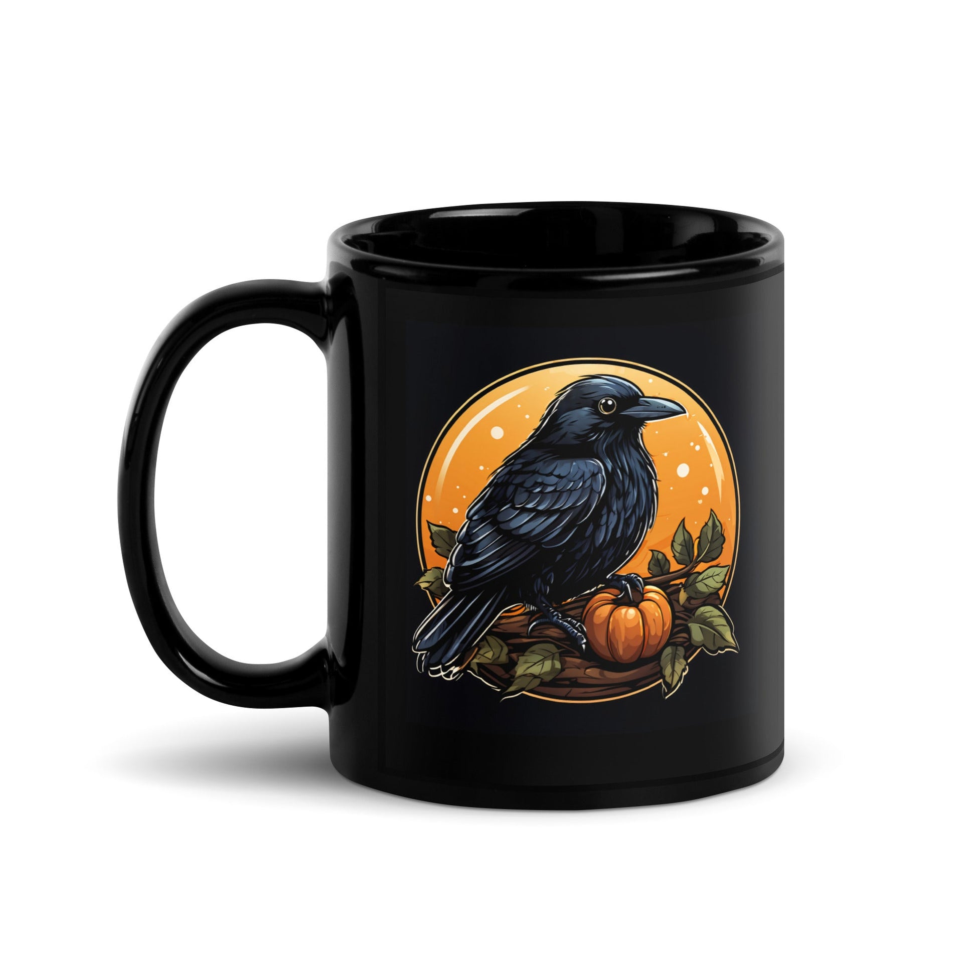 Crow Black Glossy Mug (11 oz) - Mugs - Discovery Co.