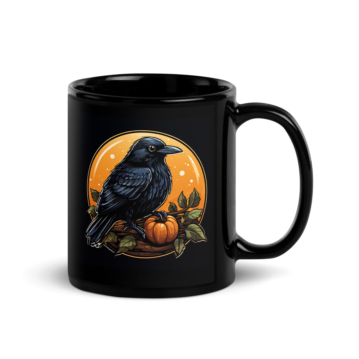 Crow Black Glossy Mug (11 oz) - Mugs - Discovery Co.