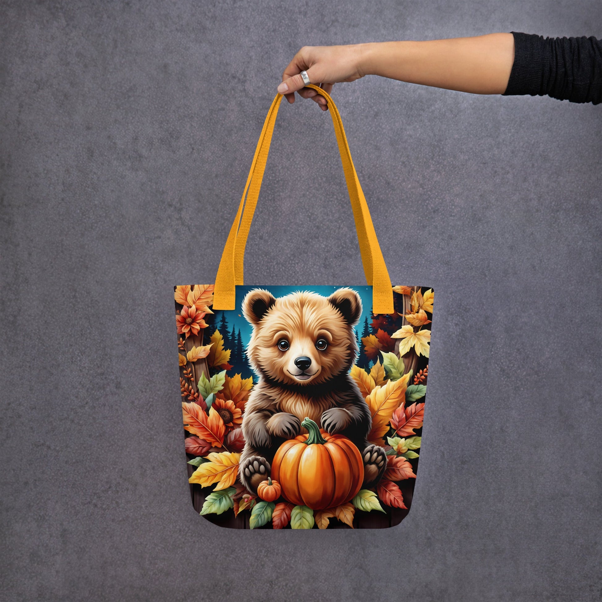 Cute Bear With Pumpkins Tote Bag - Tote Bags - Discovery Co.