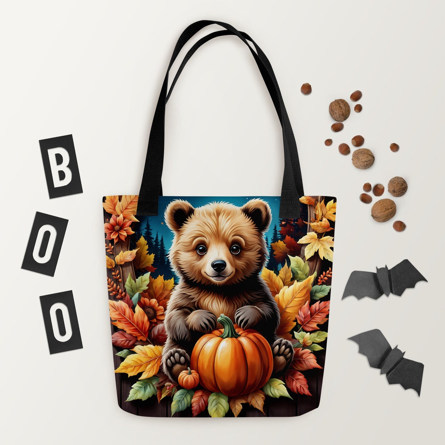 Cute Bear With Pumpkins Tote Bag - Tote Bags - Discovery Co.