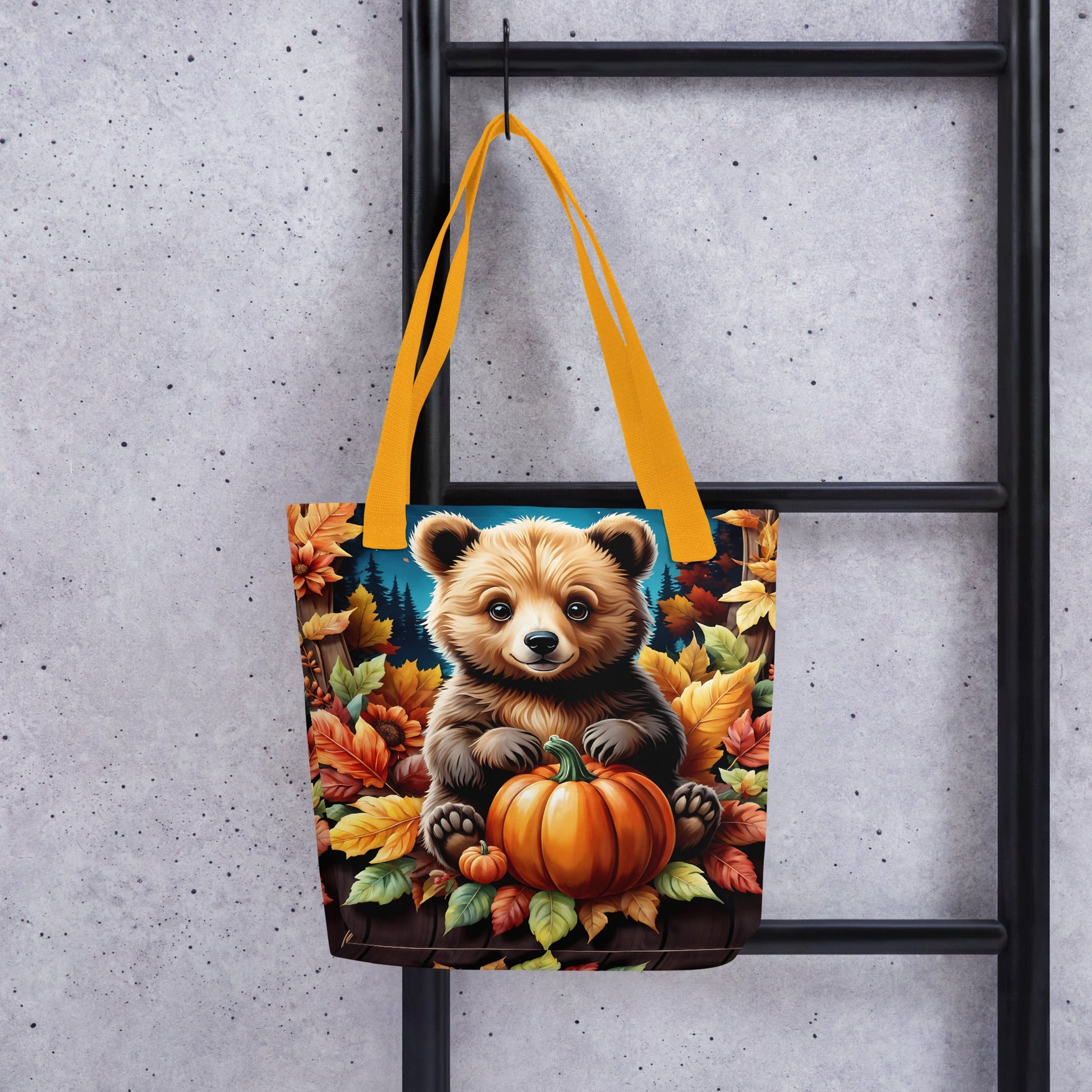 Cute Bear With Pumpkins Tote Bag - Tote Bags - Discovery Co.