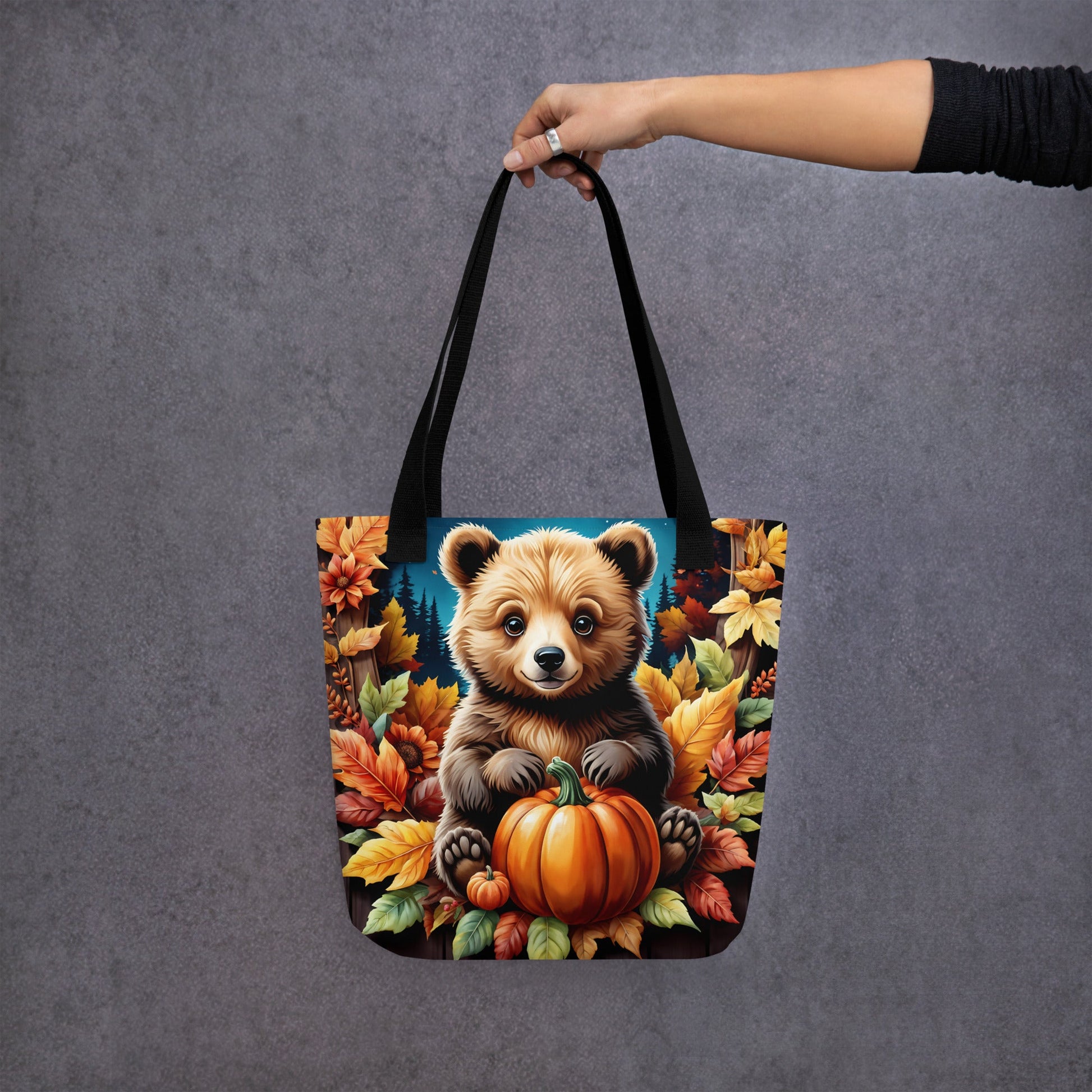 Cute Bear With Pumpkins Tote Bag - Tote Bags - Discovery Co.