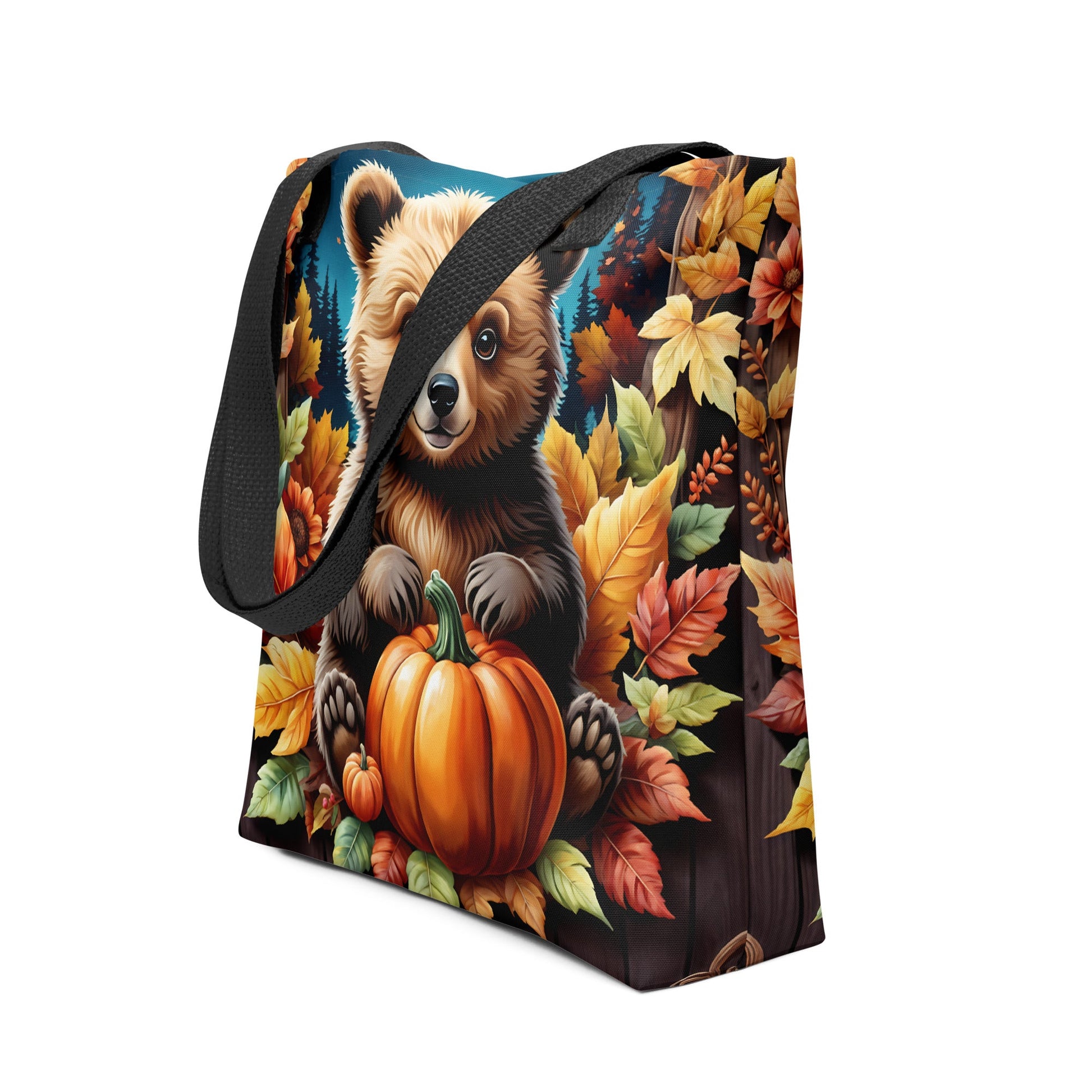 Cute Bear With Pumpkins Tote Bag - Tote Bags - Discovery Co.