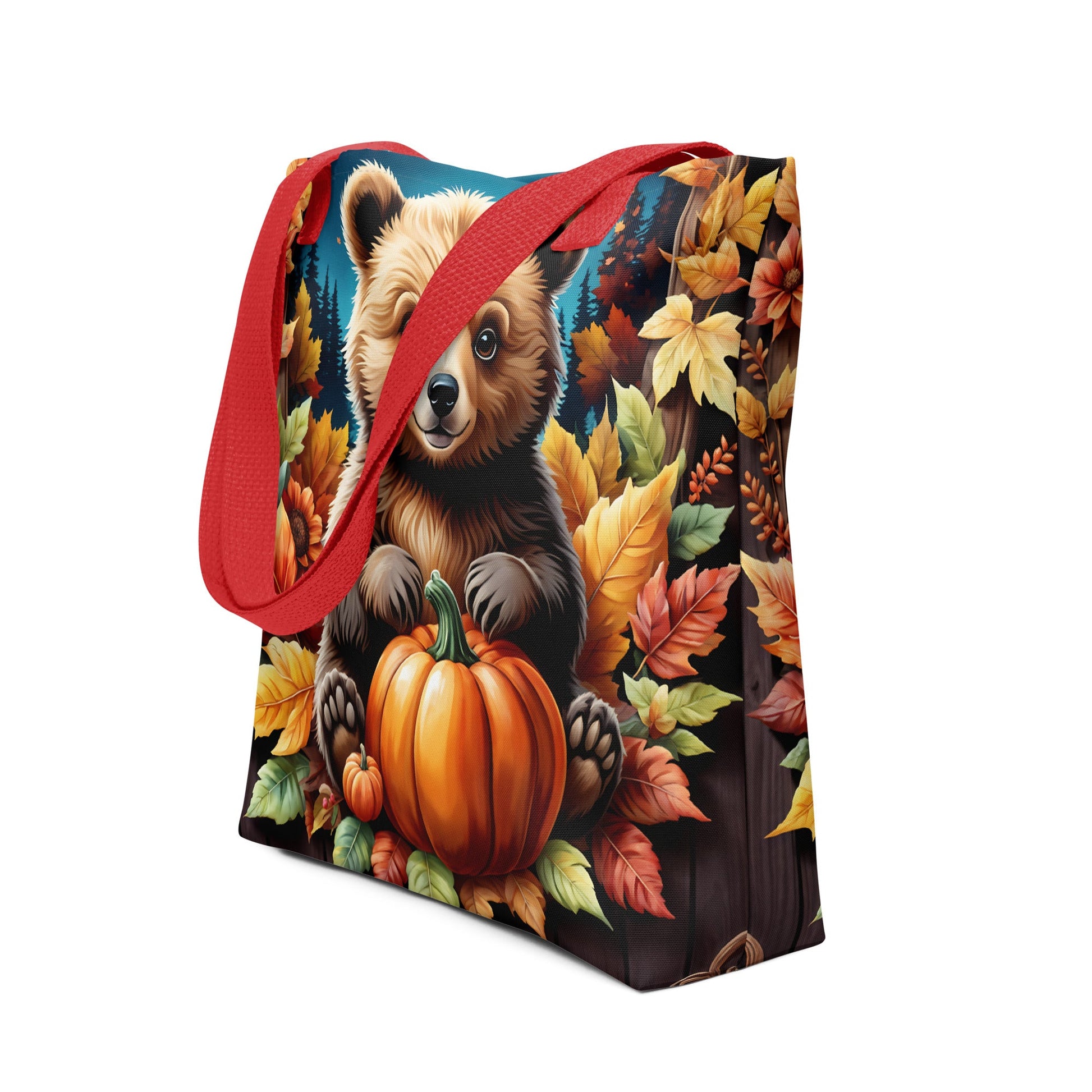 Cute Bear With Pumpkins Tote Bag - Tote Bags - Discovery Co.