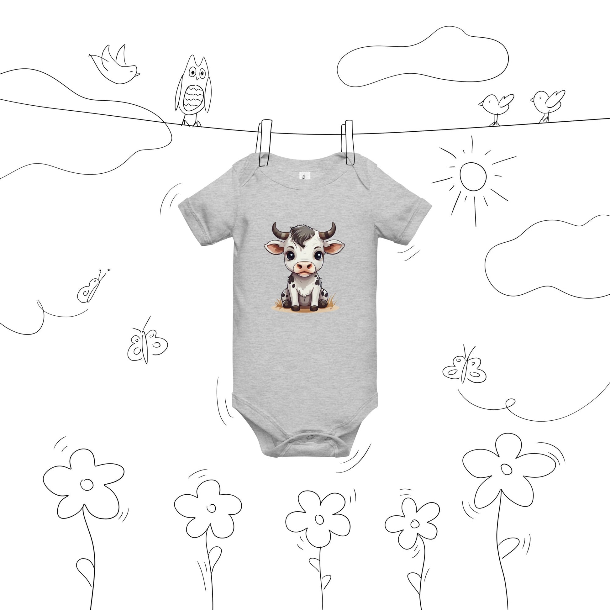 Cute Calf Baby Short Sleeve One Piece - Baby & Toddler Apparel - Discovery Co.