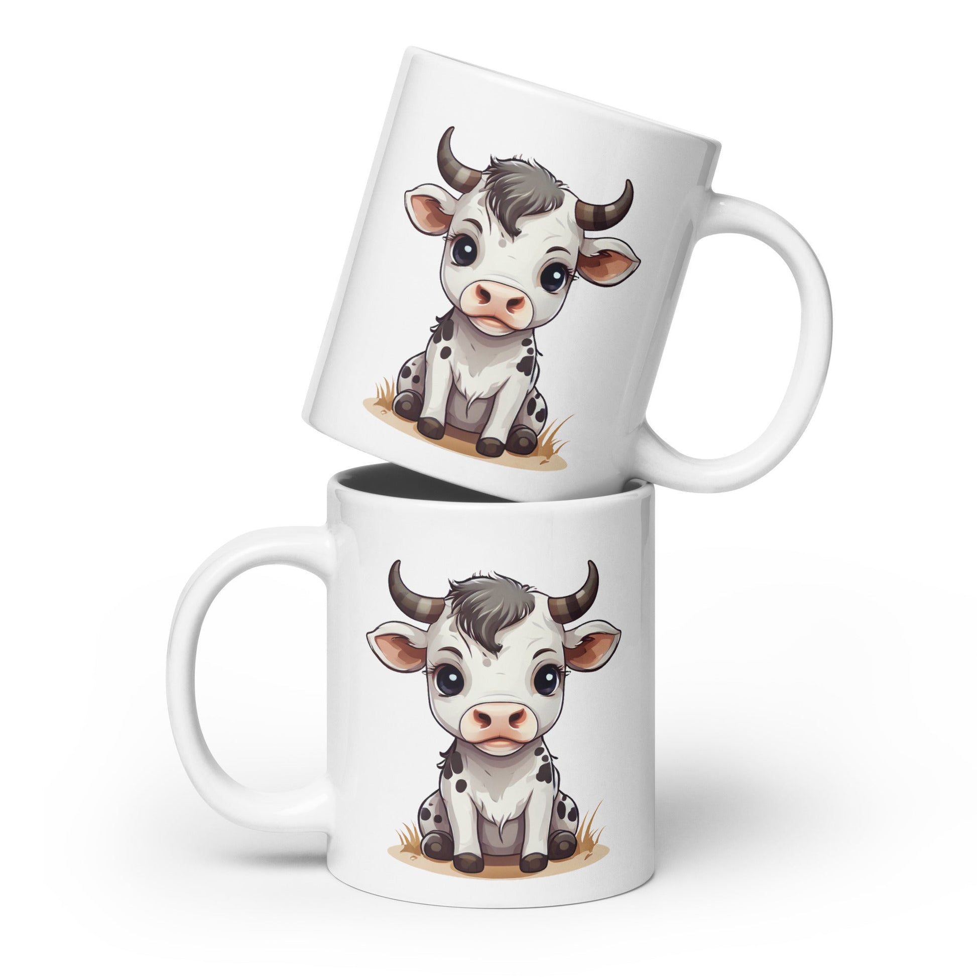 Cute Calf White Glossy Mug (11 oz, 15 oz, 20 oz) - Discovery Co.