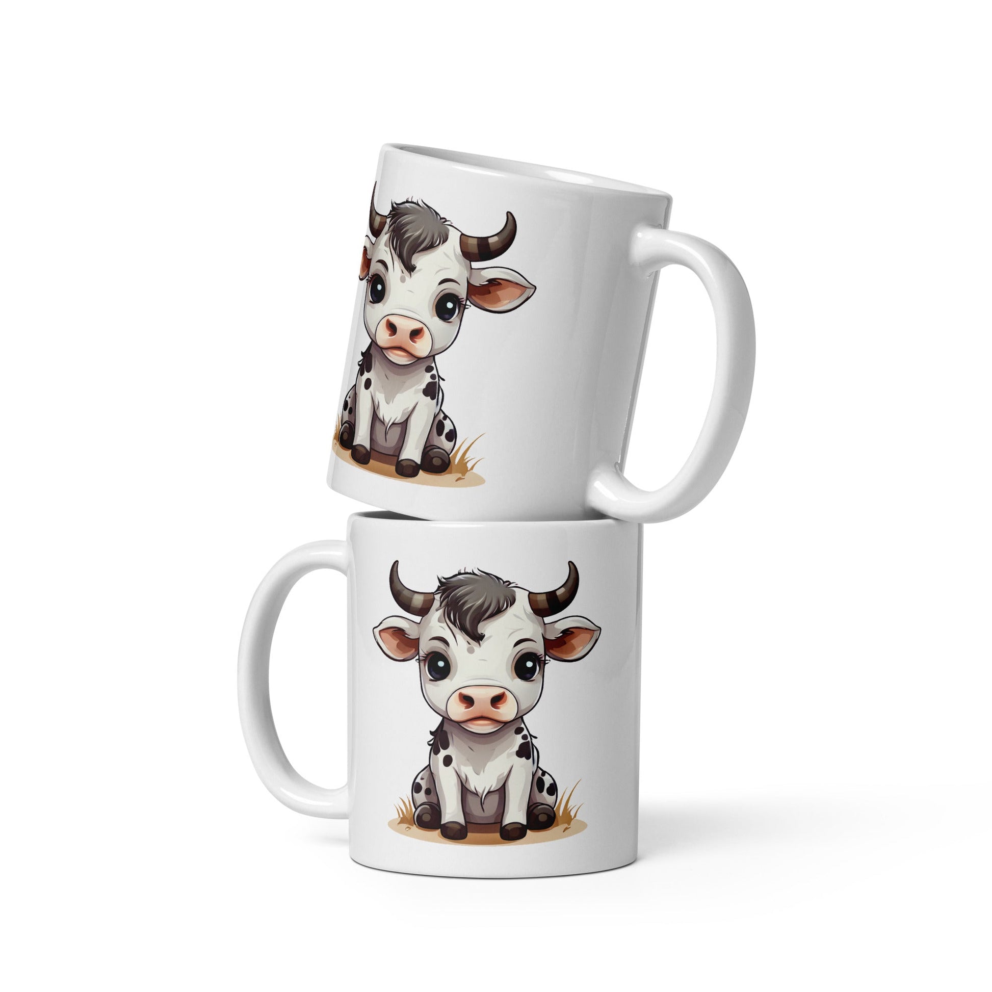 Cute Calf White Glossy Mug (11 oz, 15 oz, 20 oz) - Discovery Co.