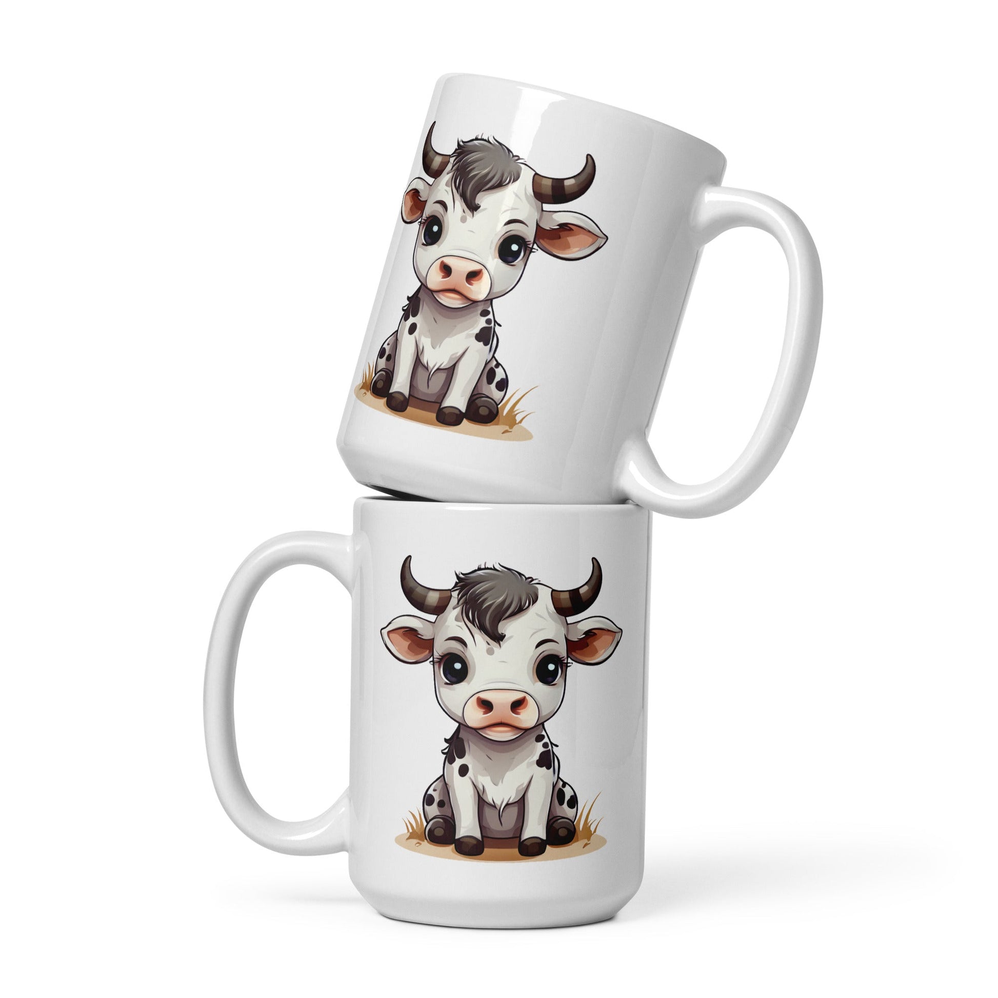 Cute Calf White Glossy Mug (11 oz, 15 oz, 20 oz) - Discovery Co.