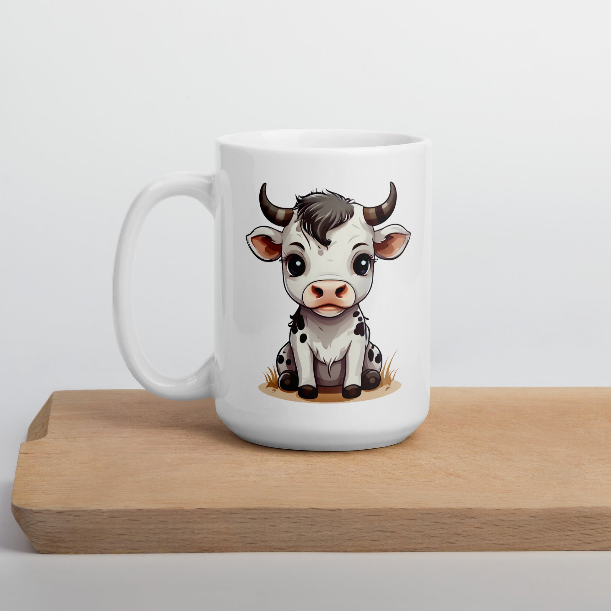 Cute Calf White Glossy Mug (11 oz, 15 oz, 20 oz) - Mugs - Discovery Co.