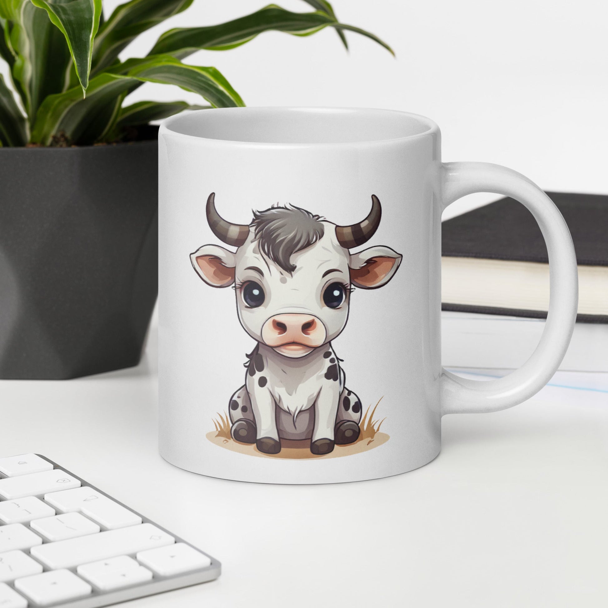 Cute Calf White Glossy Mug (11 oz, 15 oz, 20 oz) - Mugs - Discovery Co.