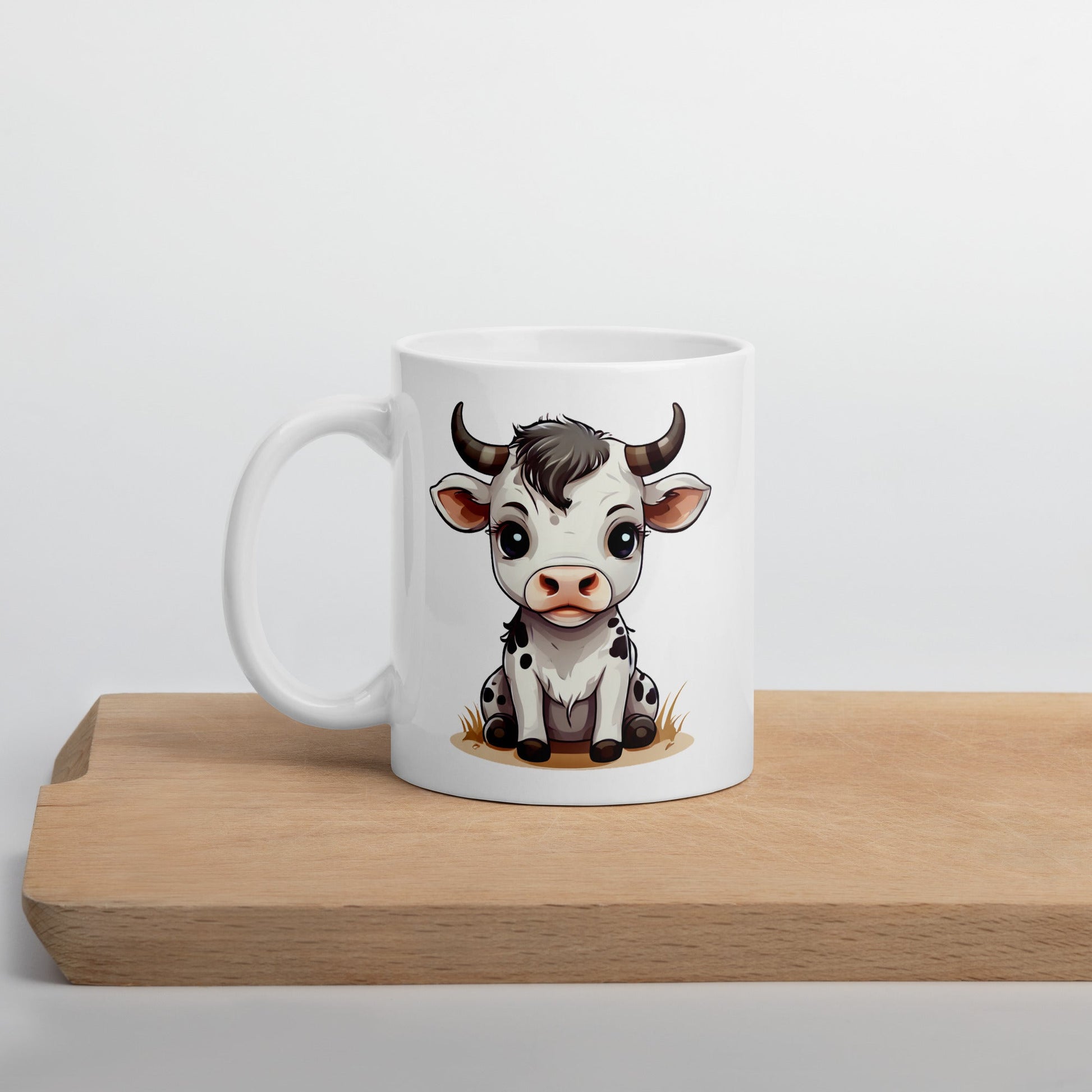 Cute Calf White Glossy Mug (11 oz, 15 oz, 20 oz) - Mugs - Discovery Co.