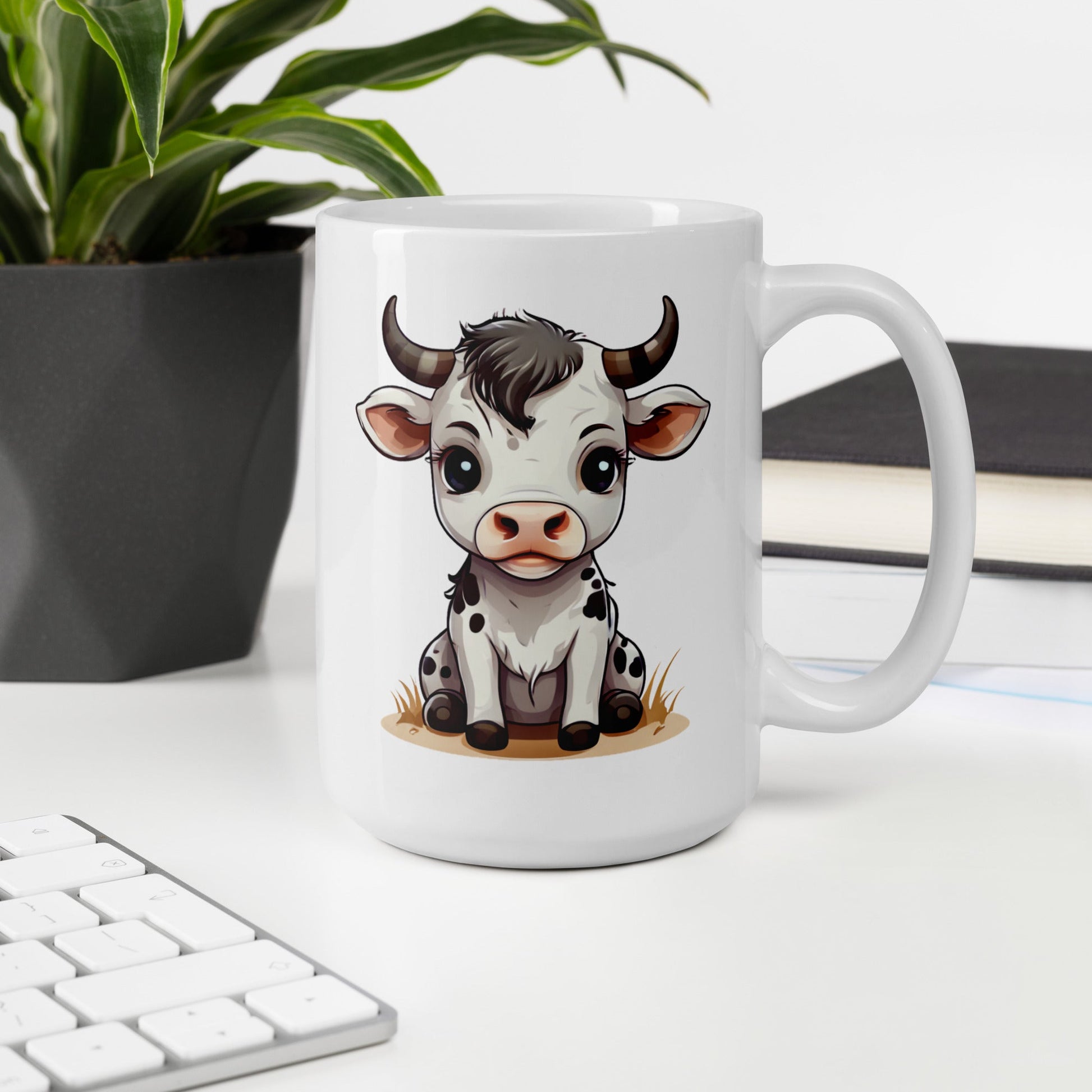 Cute Calf White Glossy Mug (11 oz, 15 oz, 20 oz) - Mugs - Discovery Co.