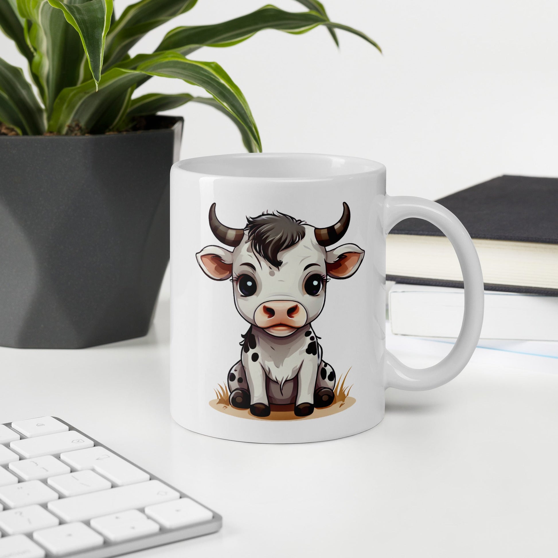 Cute Calf White Glossy Mug (11 oz, 15 oz, 20 oz) - Mugs - Discovery Co.