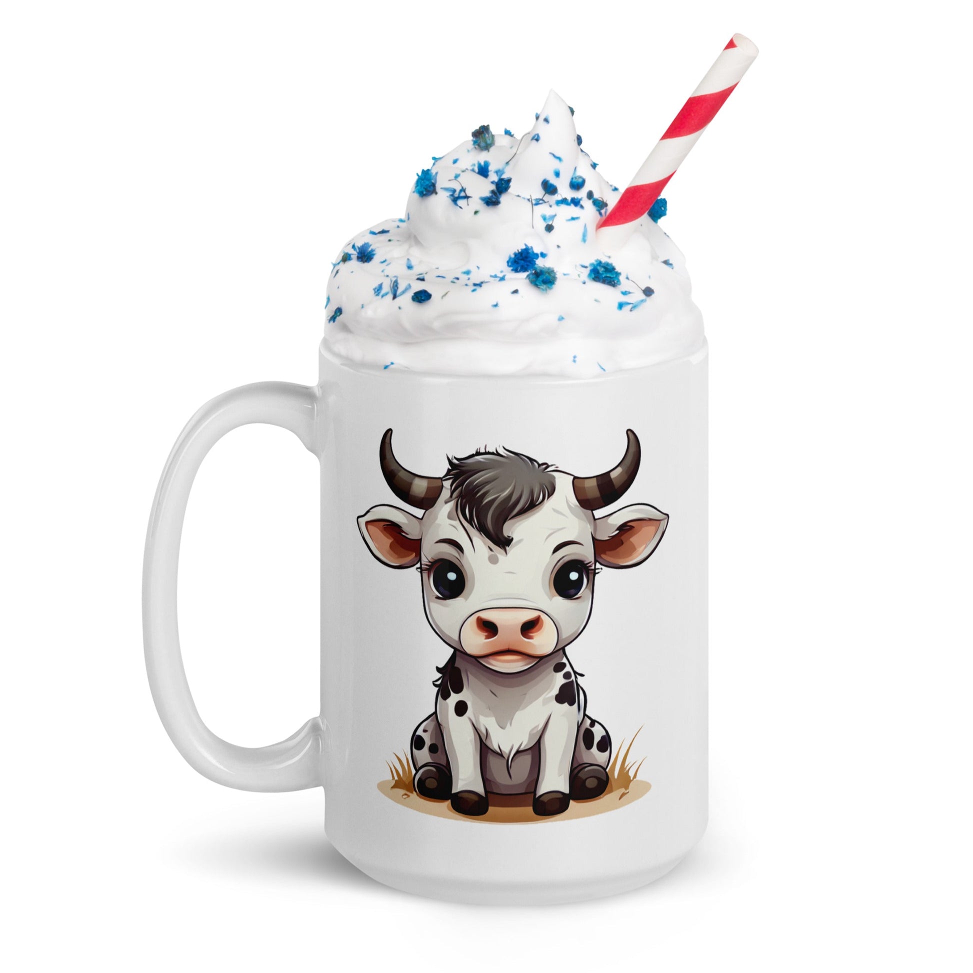 Cute Calf White Glossy Mug (11 oz, 15 oz, 20 oz) - Mugs - Discovery Co.