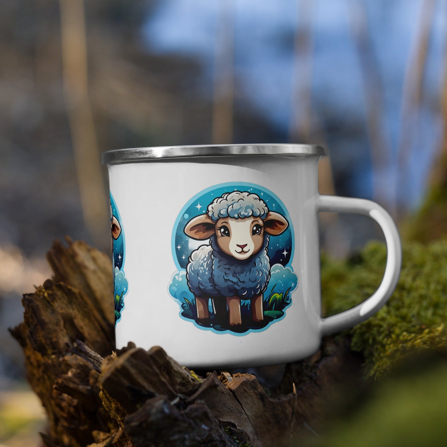 Cute Lamb Enamel Mug (12 oz) - Mugs - Discovery Co.