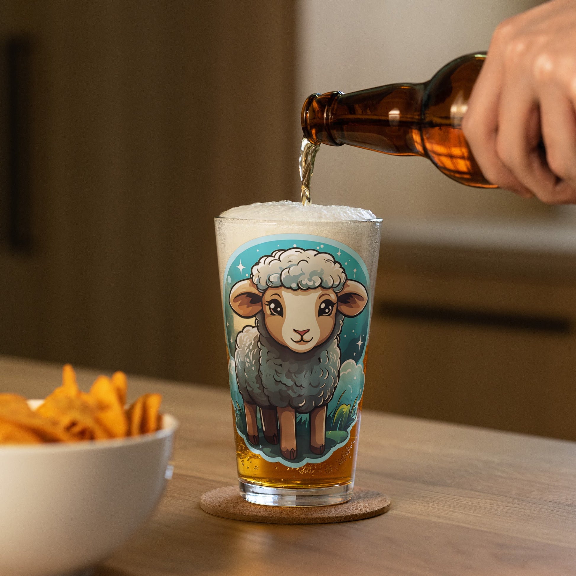 Cute Lamb Pint Glass (16 oz) - Beer Glass - Discovery Co.