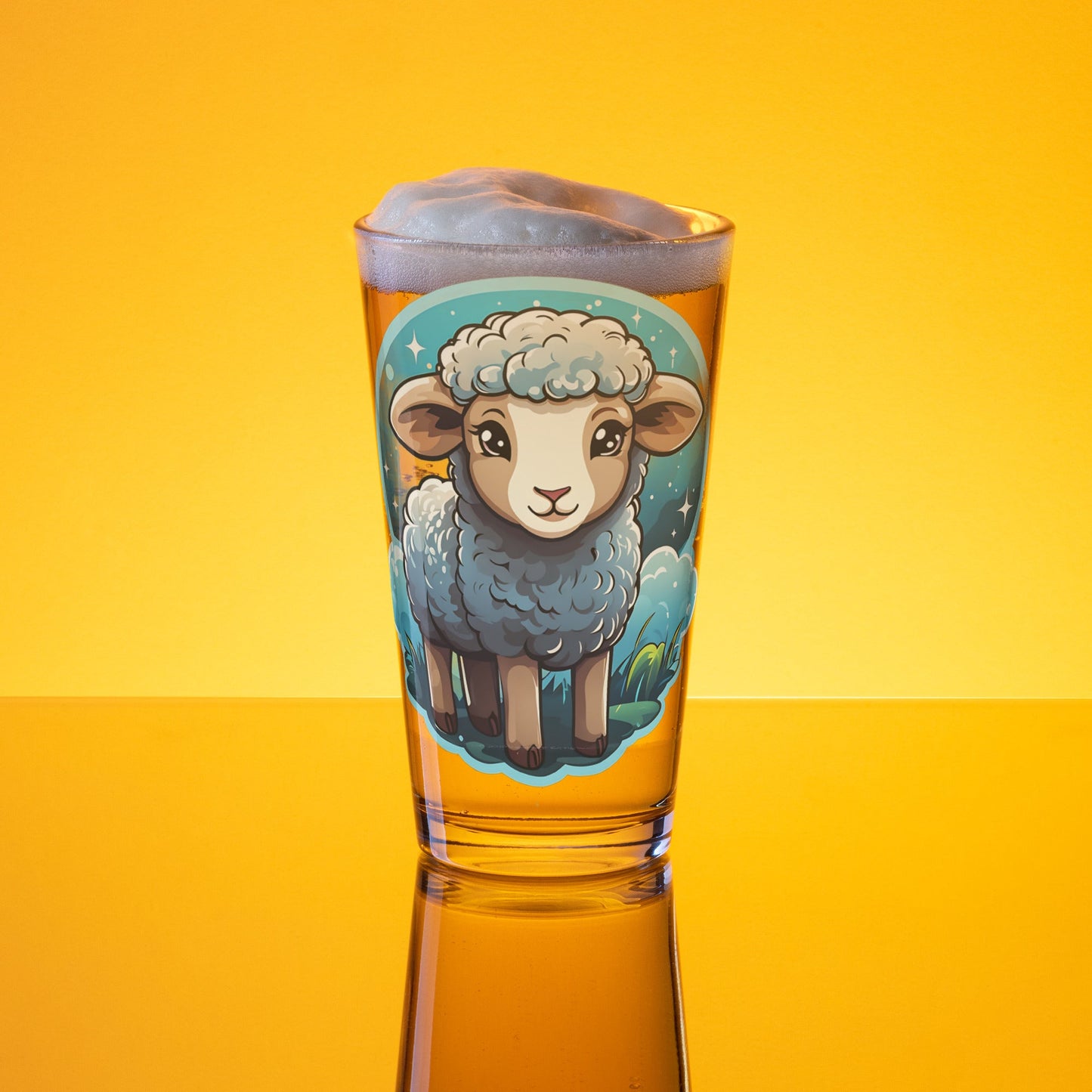 Cute Lamb Pint Glass (16 oz) - Beer Glass - Discovery Co.