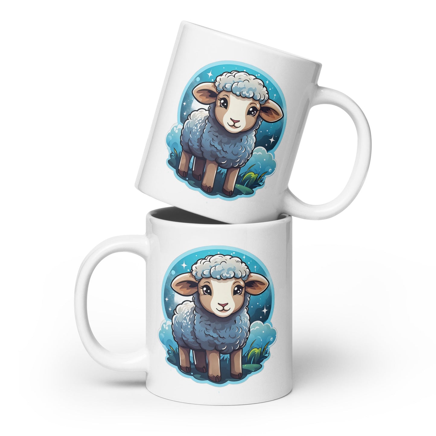 Cute Lamb White Glossy Mug (11 oz, 15 oz, 20 oz) - Mugs - Discovery Co.