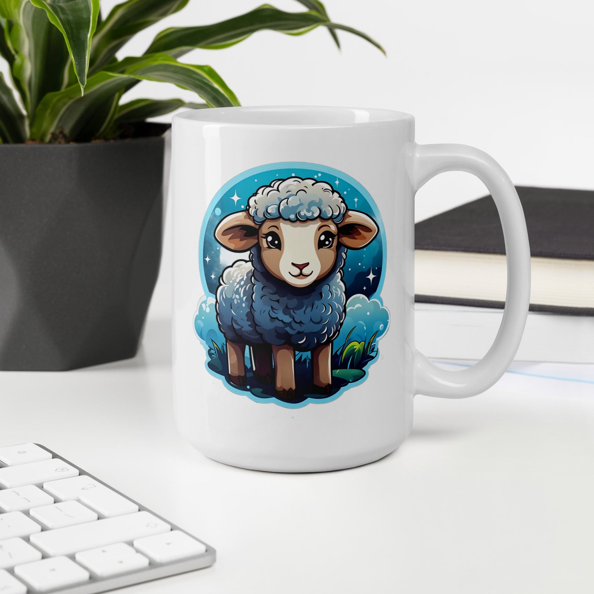 Cute Lamb White Glossy Mug (11 oz, 15 oz, 20 oz) - Mugs - Discovery Co.