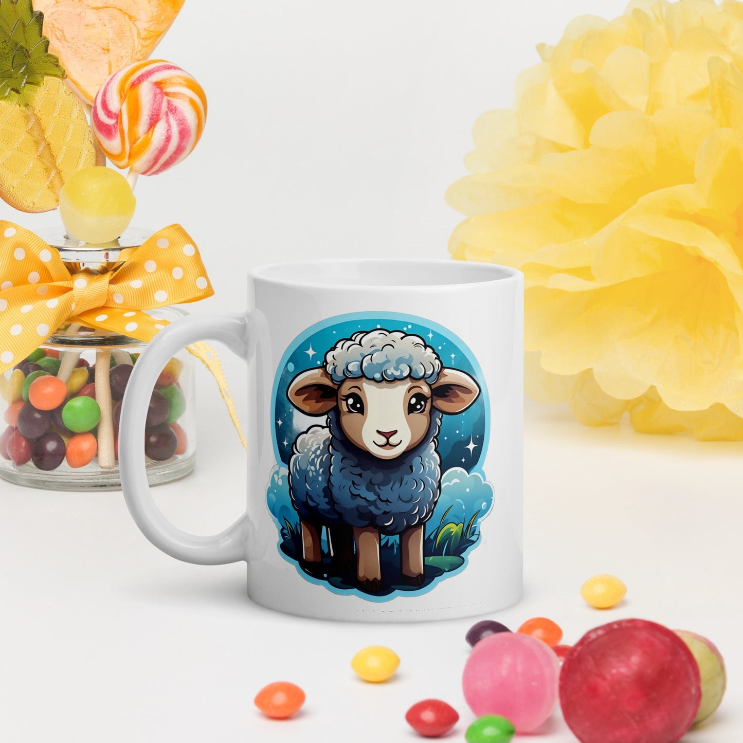 Cute Lamb White Glossy Mug (11 oz, 15 oz, 20 oz) - Mugs - Discovery Co.