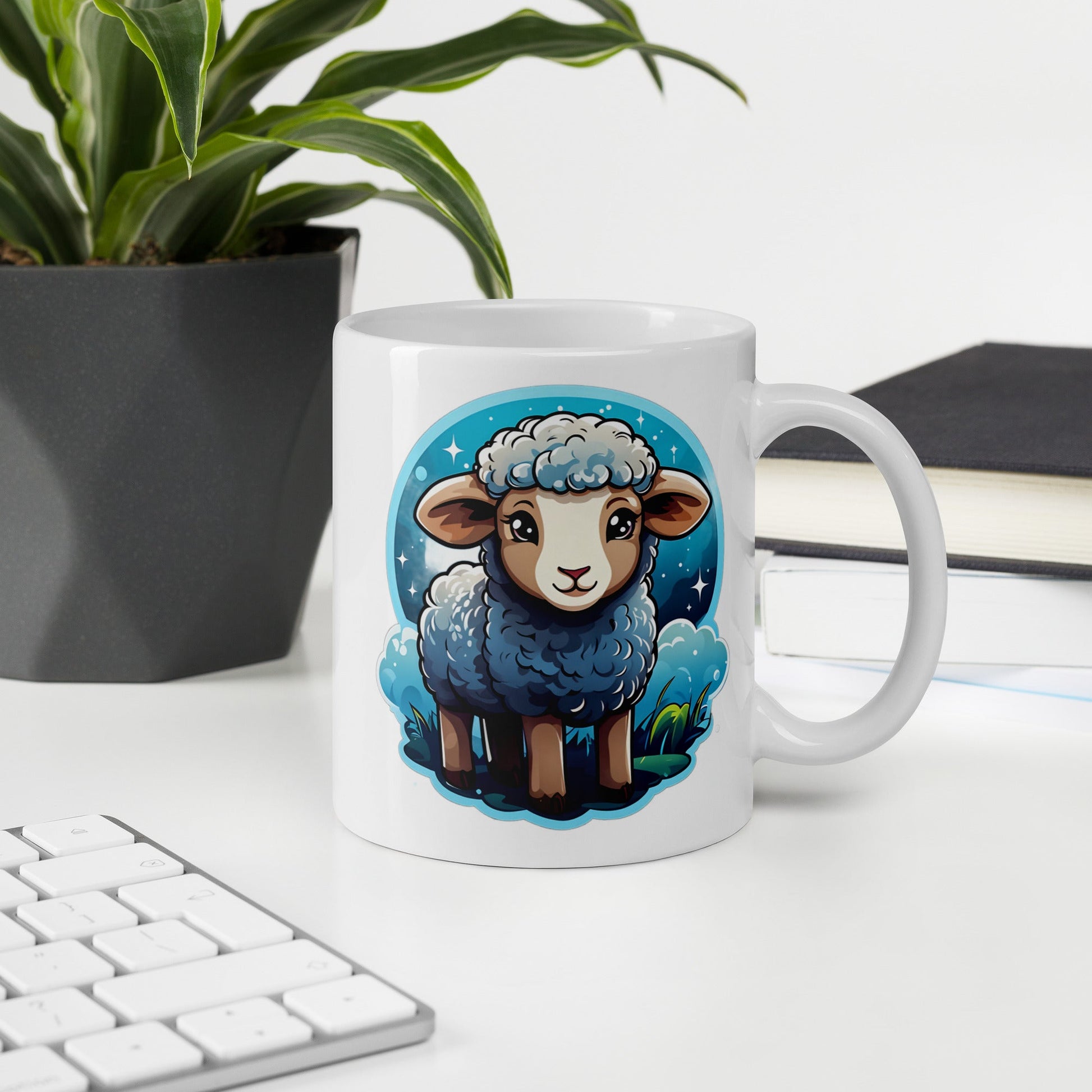 Cute Lamb White Glossy Mug (11 oz, 15 oz, 20 oz) - Mugs - Discovery Co.