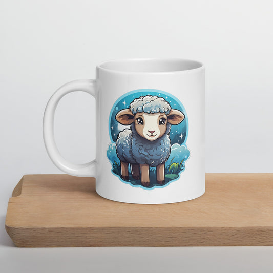 Cute Lamb White Glossy Mug (11 oz, 15 oz, 20 oz) - Mugs - Discovery Co.