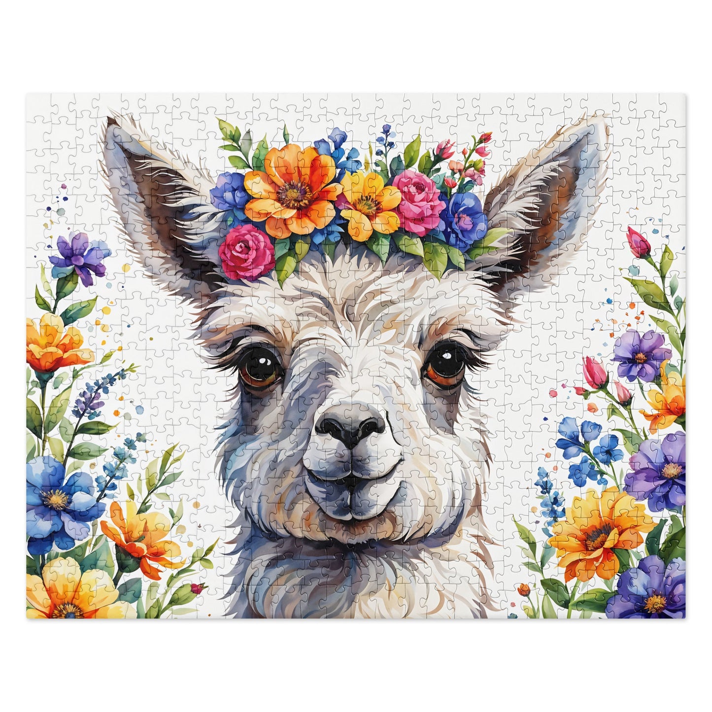 Cute Llama With Flowers Jigsaw Puzzle - Puzzle - Discovery Co.