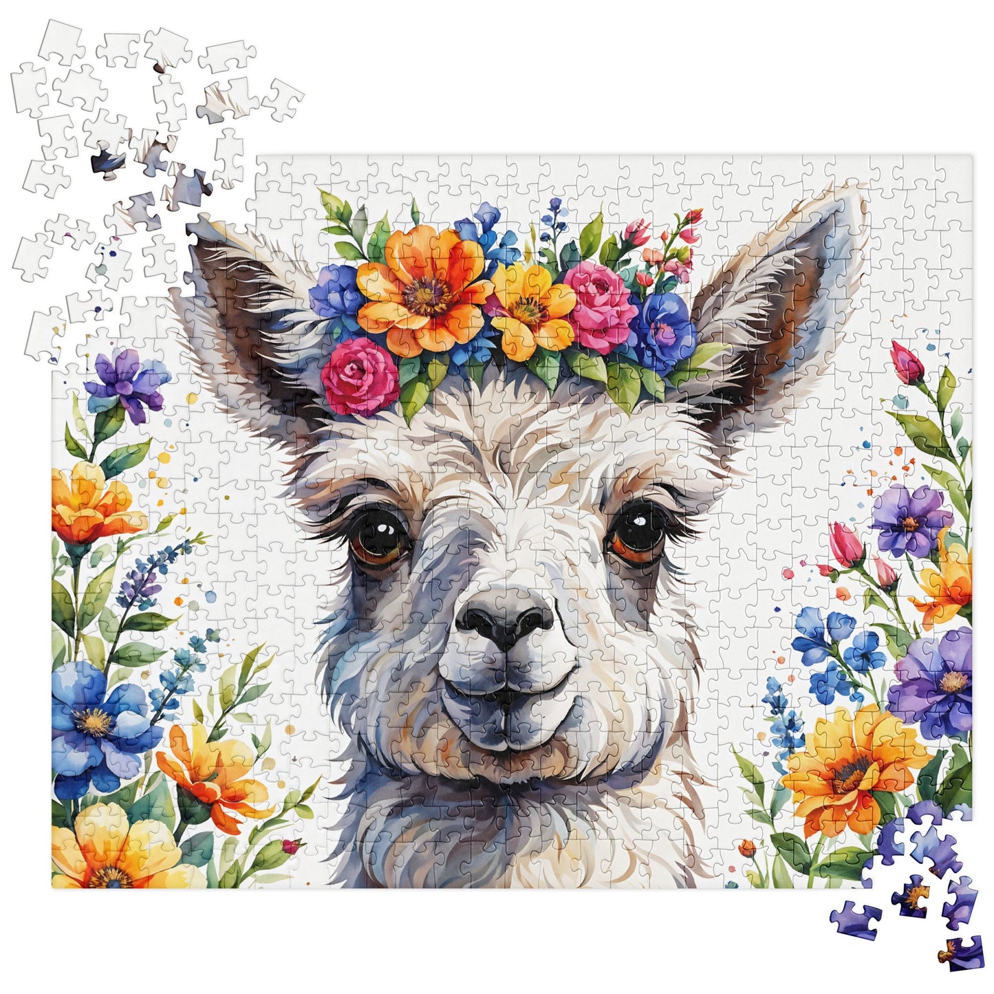 Cute Llama With Flowers Jigsaw Puzzle - Puzzle - Discovery Co.