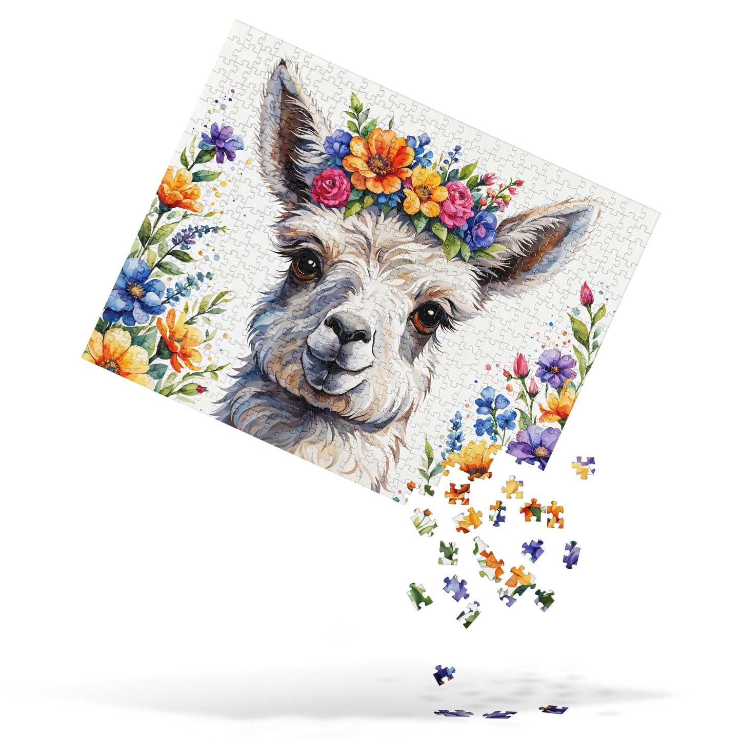 Cute Llama With Flowers Jigsaw Puzzle - Puzzle - Discovery Co.