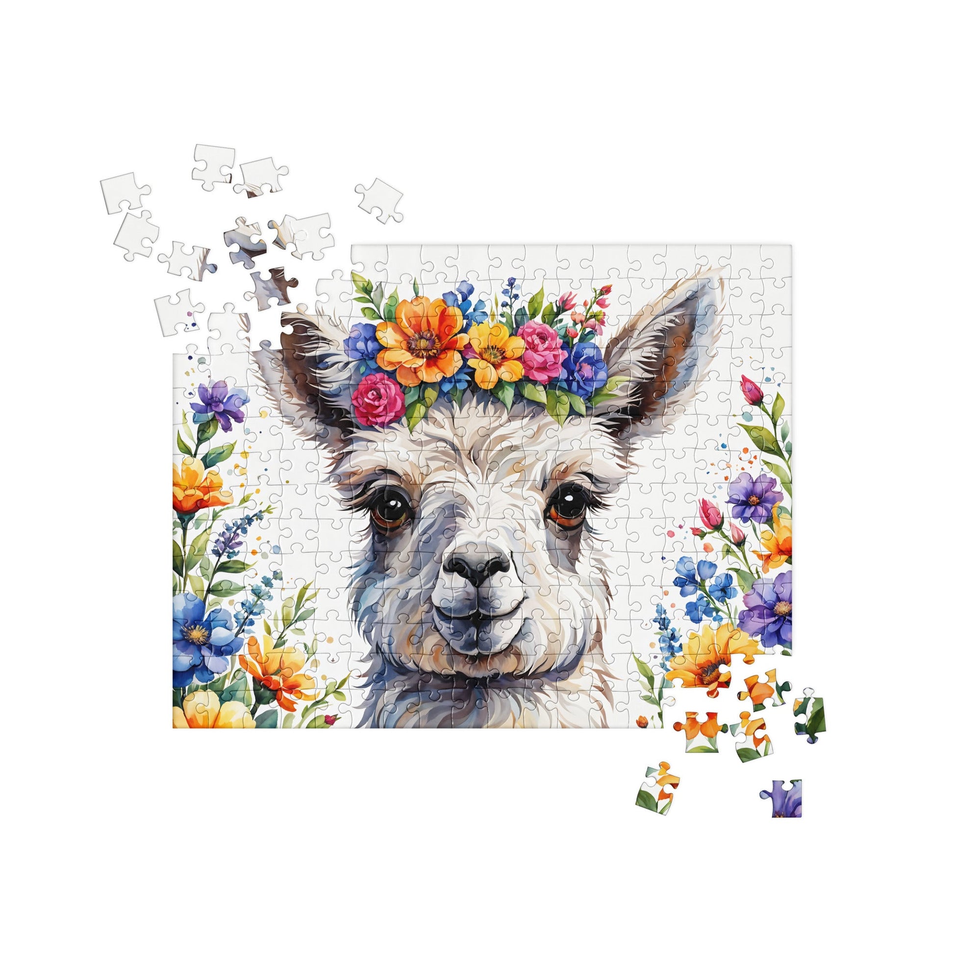 Cute Llama With Flowers Jigsaw Puzzle - Puzzle - Discovery Co.