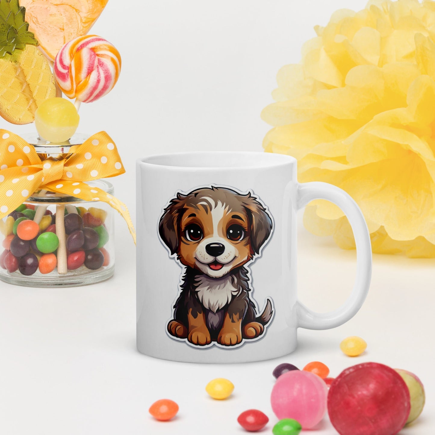 Cute Puppy White Glossy Mug (11 oz, 15oz, 20 oz) - Mugs - Discovery Co.