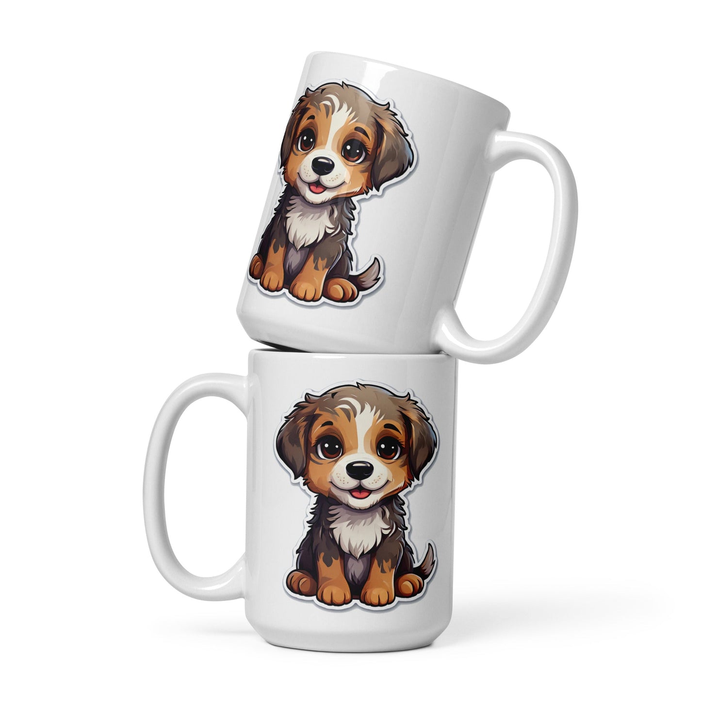 Cute Puppy White Glossy Mug (11 oz, 15oz, 20 oz) - Mugs - Discovery Co.