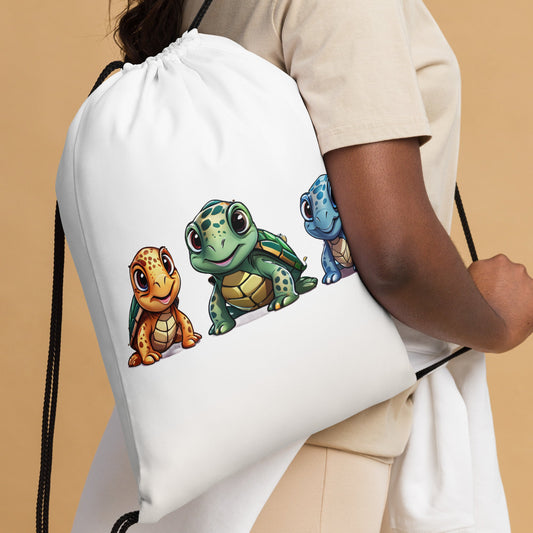 Cute Turtles Drawstring Bag - Drawstring Bag - Discovery Co.