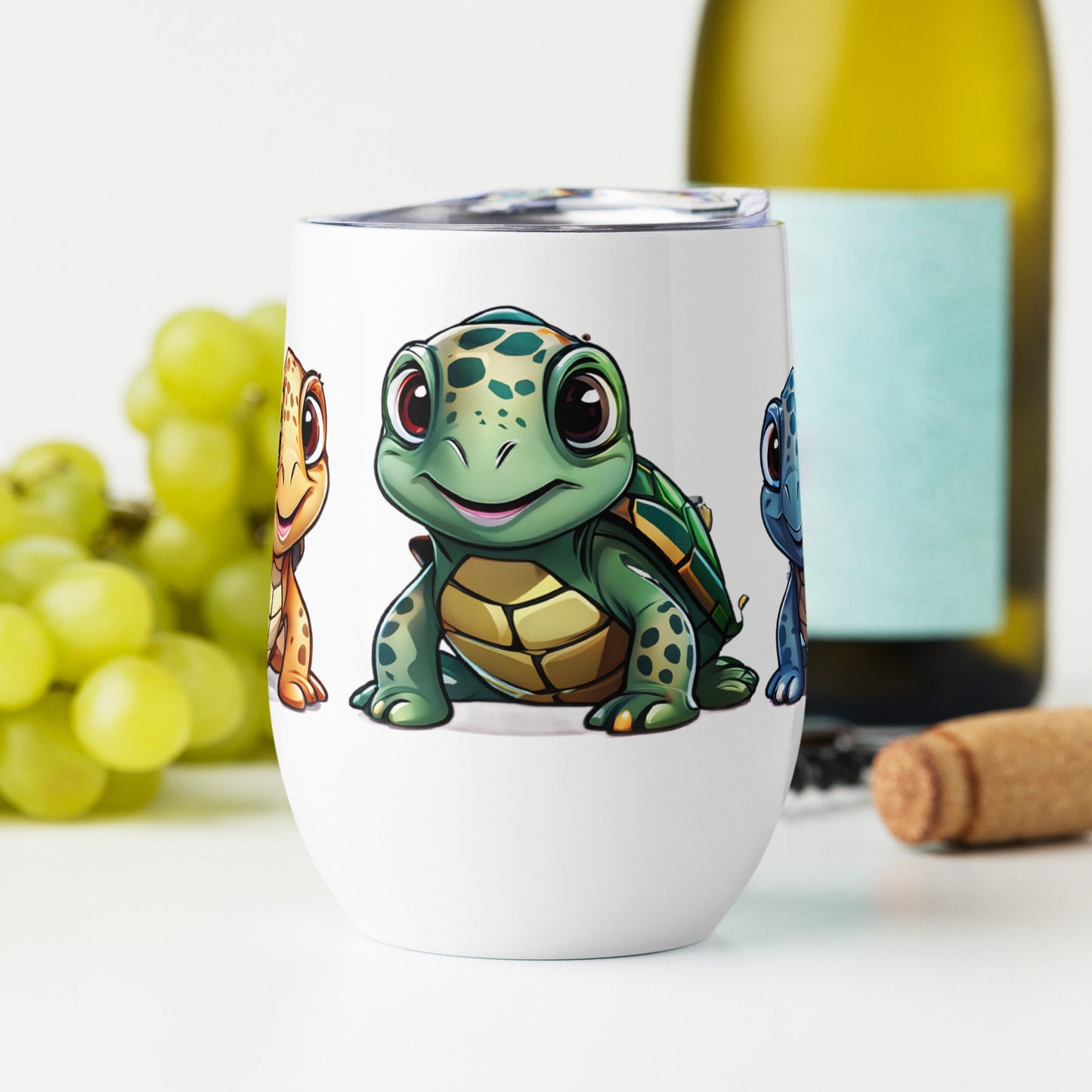 Cute Turtles Stainless Steel Wine Tumbler - Tumblers - Discovery Co.