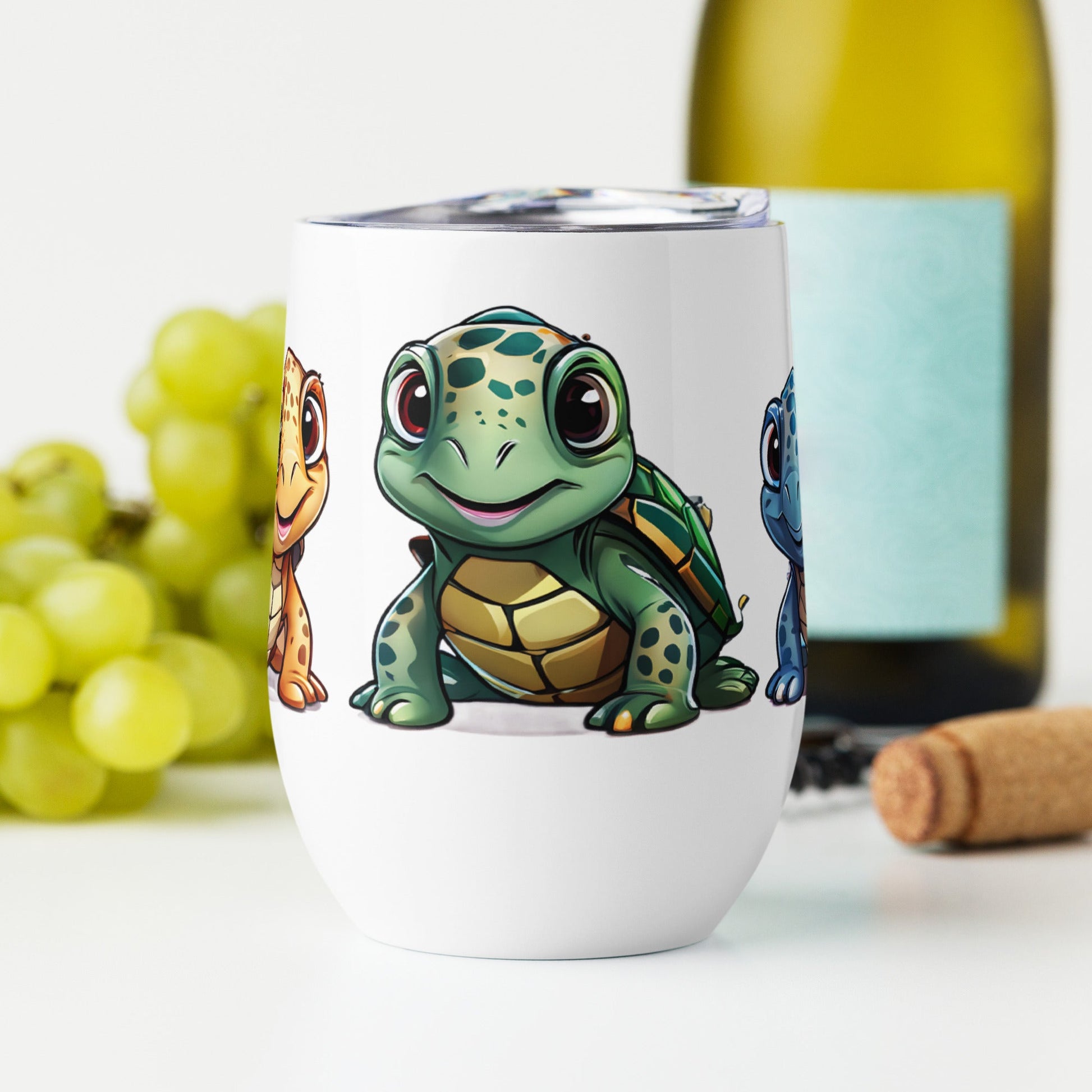 Cute Turtles Stainless Steel Wine Tumbler - Tumblers - Discovery Co.
